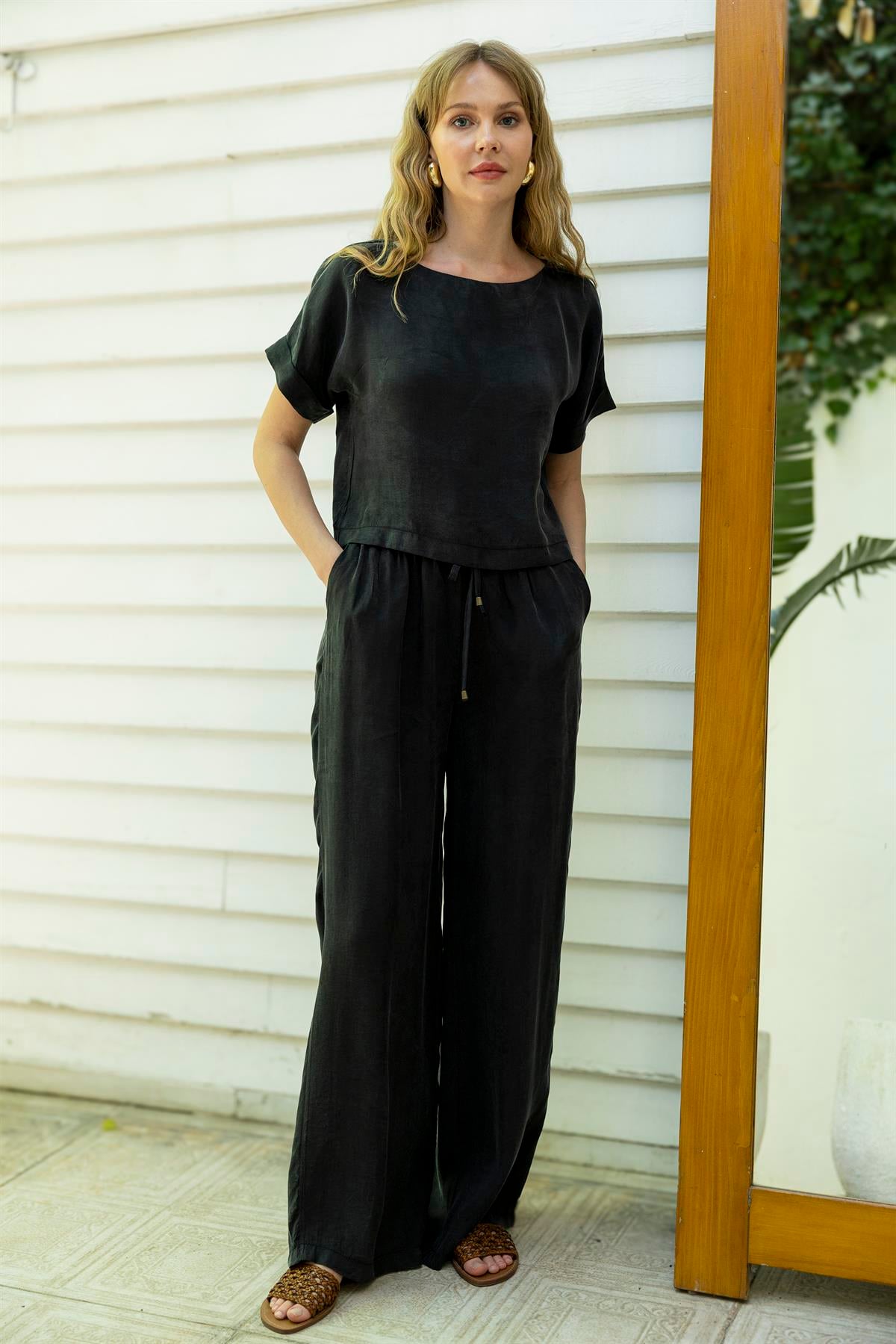 51163 BLUZ PANTOLON TAKIM SİYAH