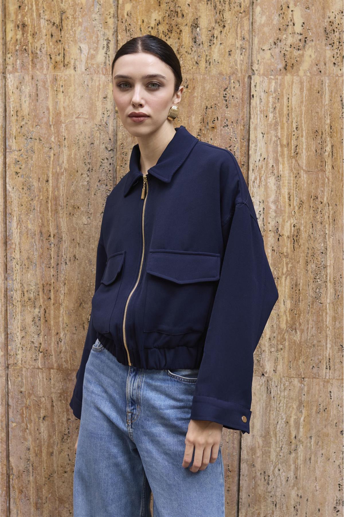 9644 CEPLİ CEKET KOYU LACİVERT