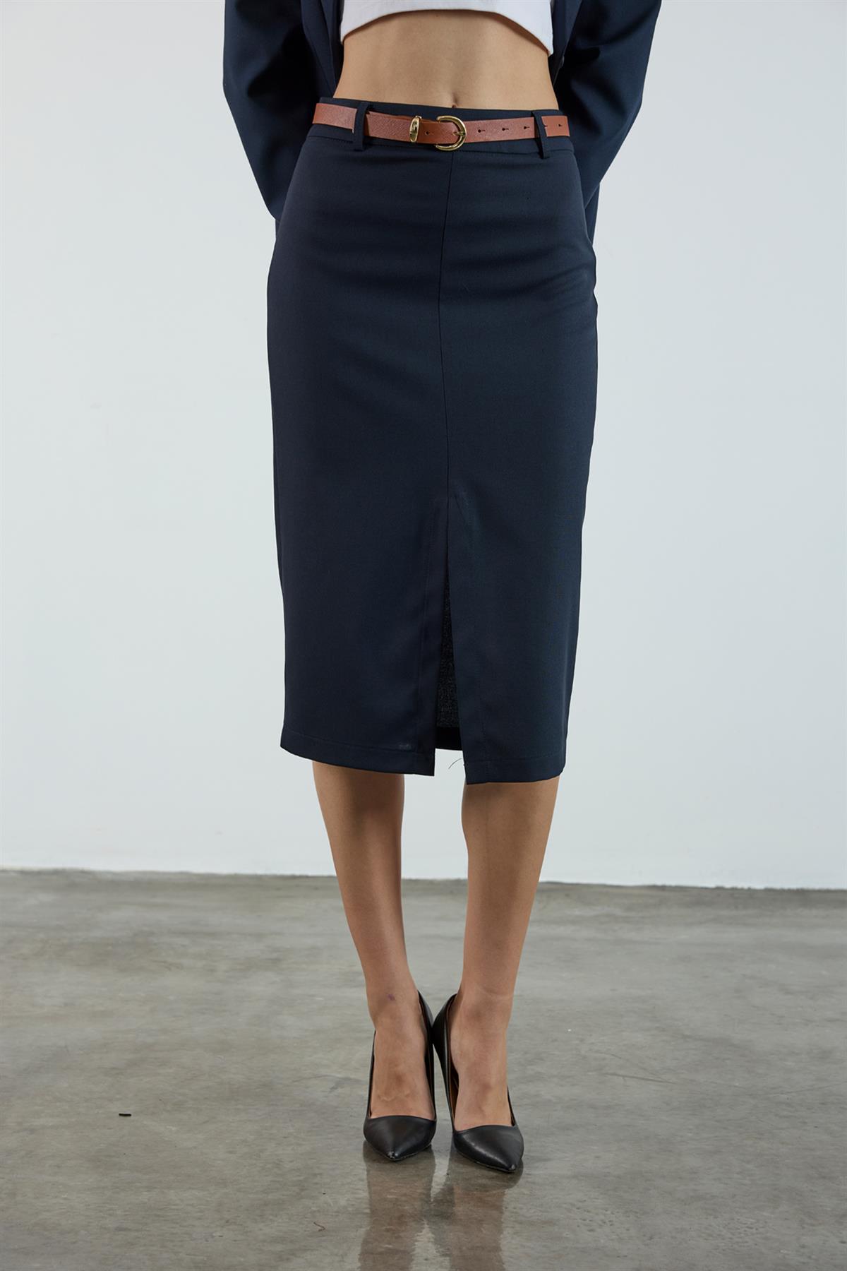 3261 POLİVİSKON ETEK LACİVERT