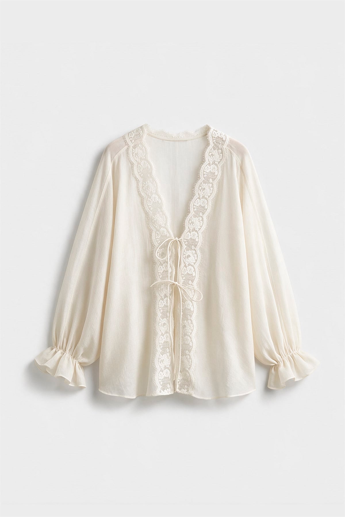 5108 DANTELLİ GÖMLEK OFF WHITE