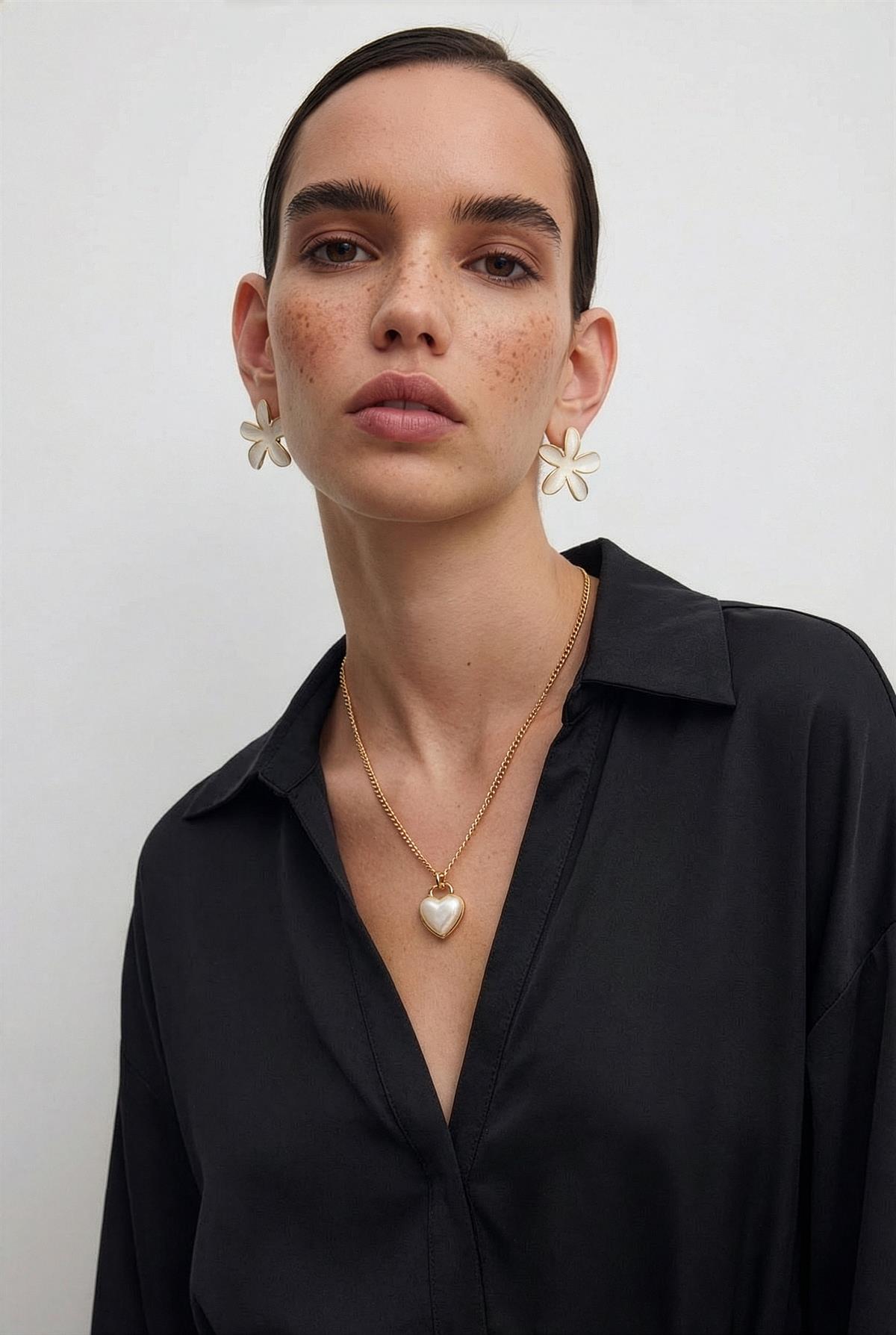 5022 SATEN GÖMLEK SİYAH