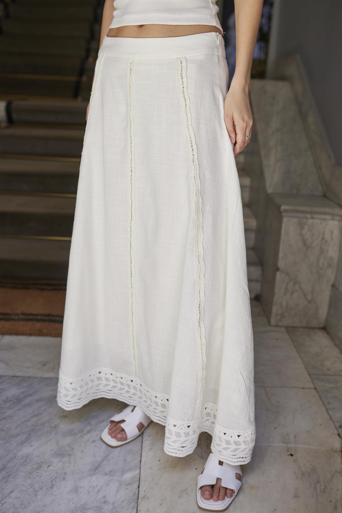 3322 DANTELLİ ETEK BEYAZ