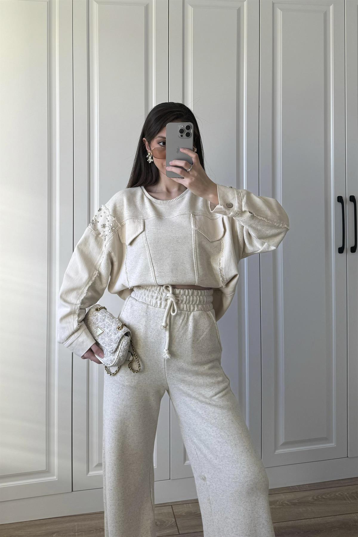 50679 ZARA SWEAT PANTOLON TAKIM TAŞ