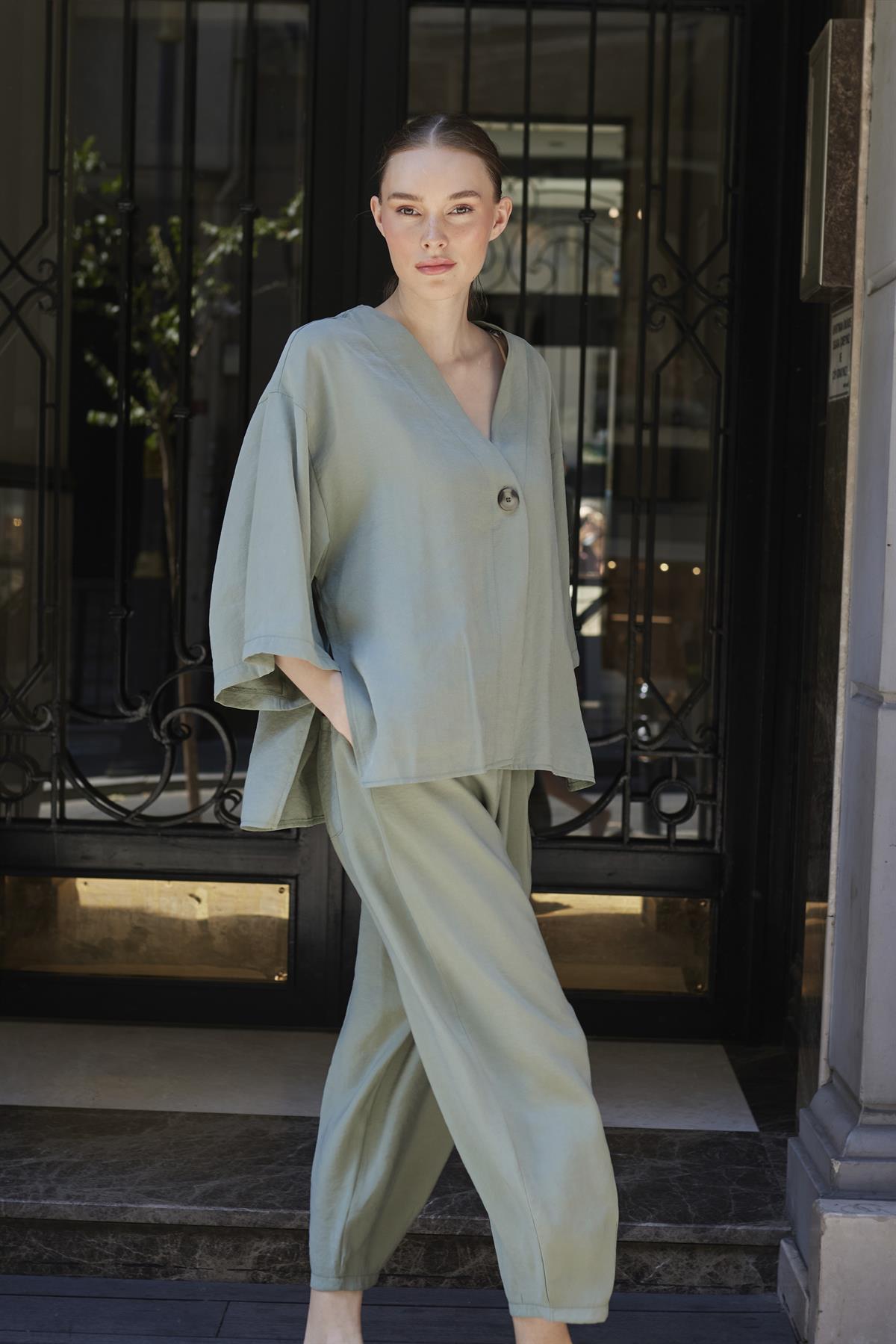 51189 BLUZ PANTOLON TAKIM ÇAĞLA YEŞİL