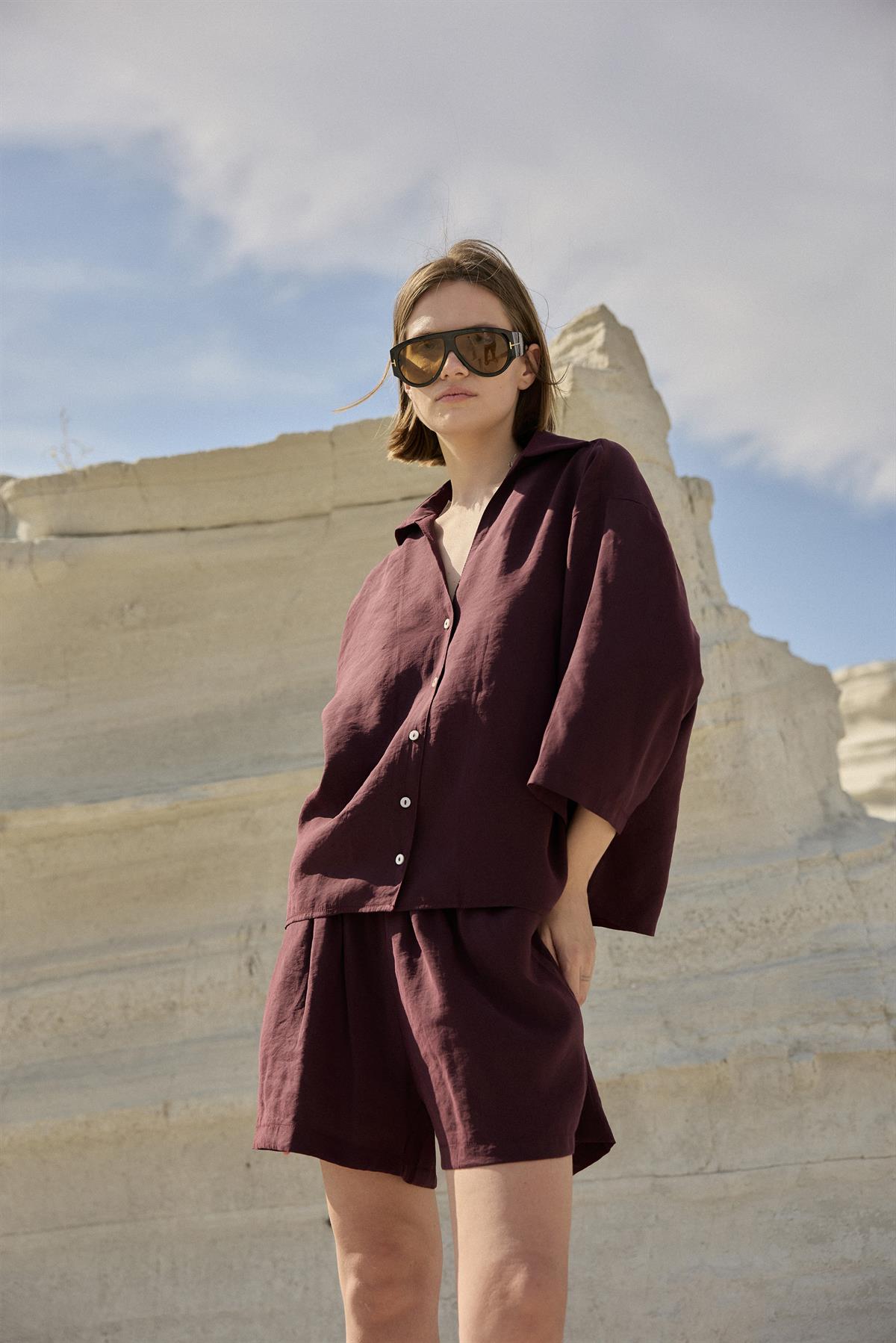 51161 GÖMLEK ŞORT TAKIM MÜRDÜM