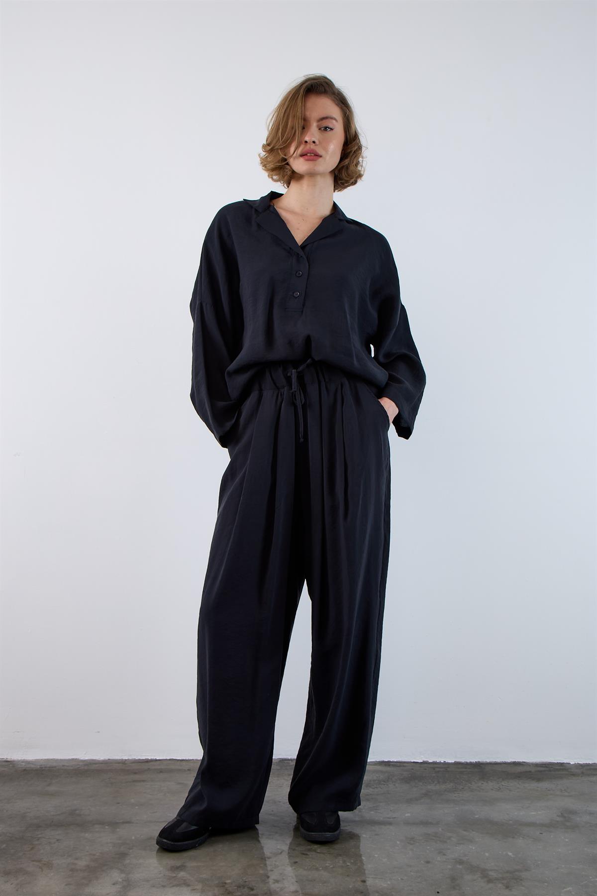 50962 LASTİKLİ PANTOLON SİYAH