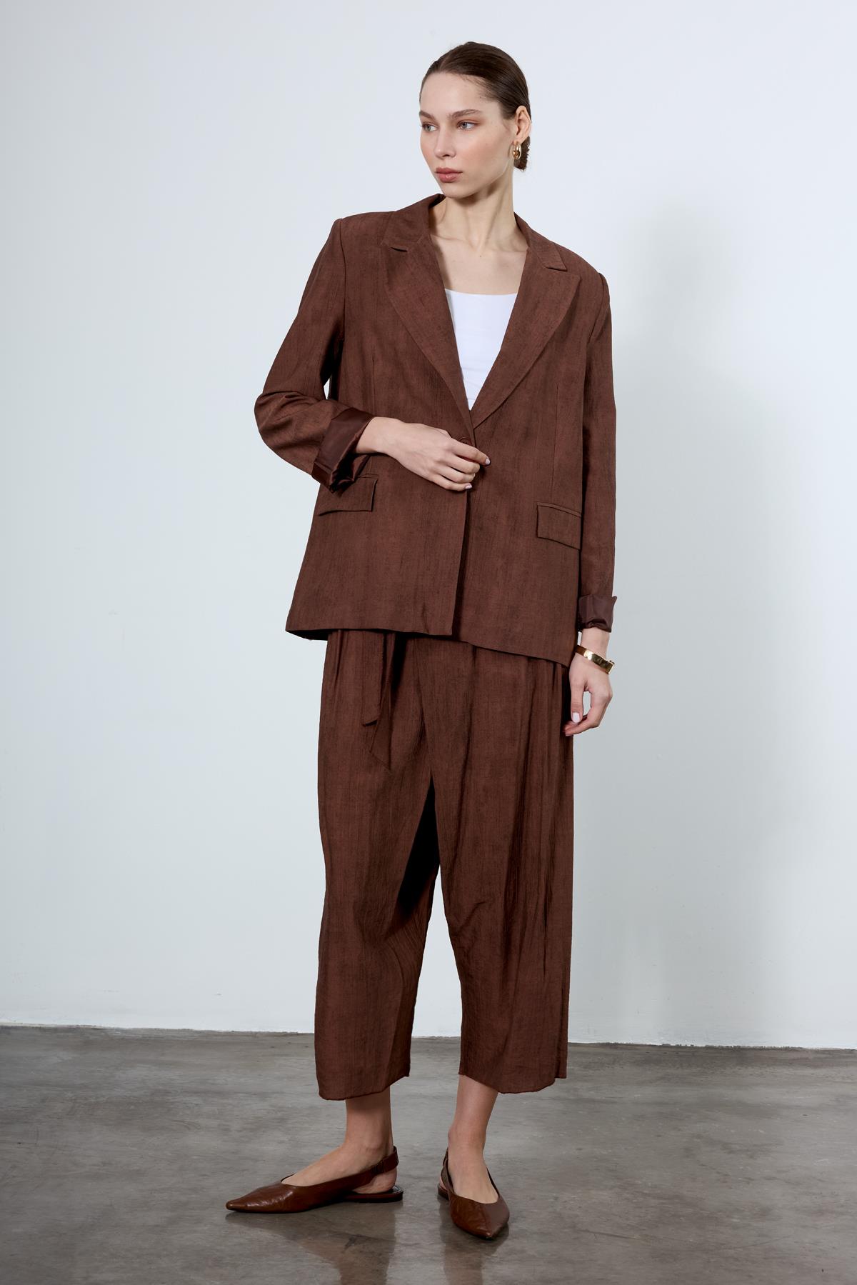 9551 PANTOLON CEKET TAKIM KAHVE