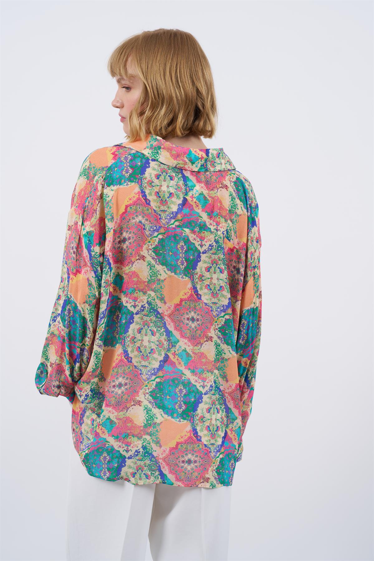 4928 EMPİRME GÖMLEK MULTICOLOR