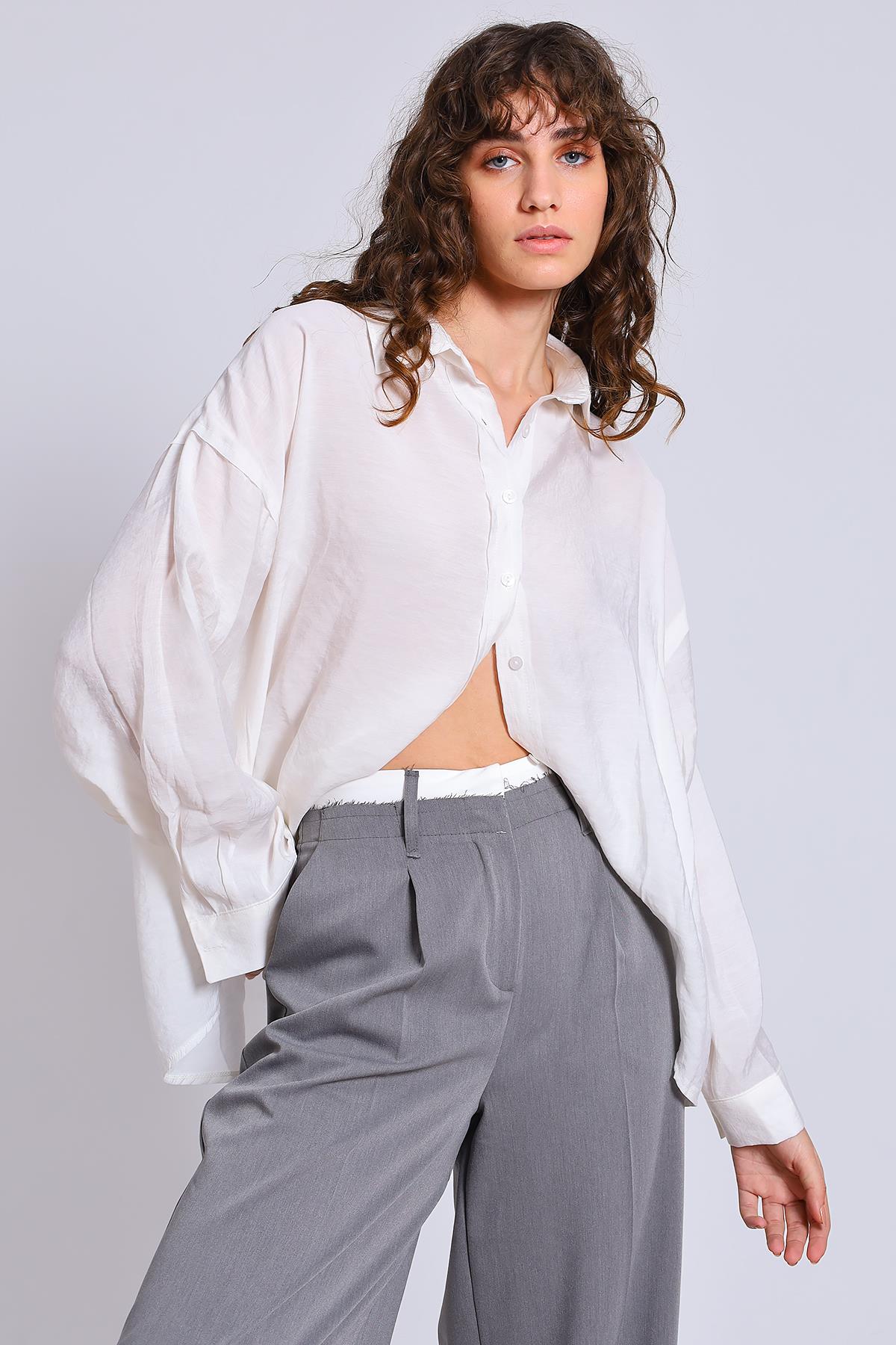 4910 OVERSIZE GÖMLEK BEYAZ
