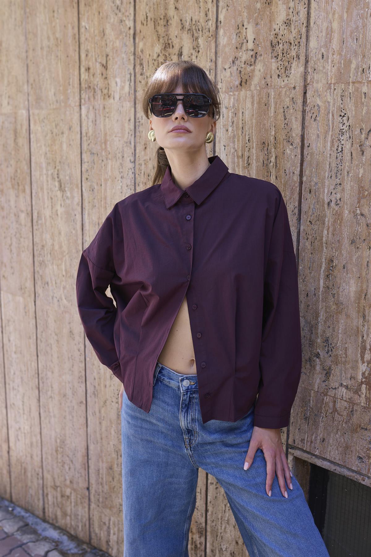 4985 POPLİN GÖMLEK MÜRDÜM