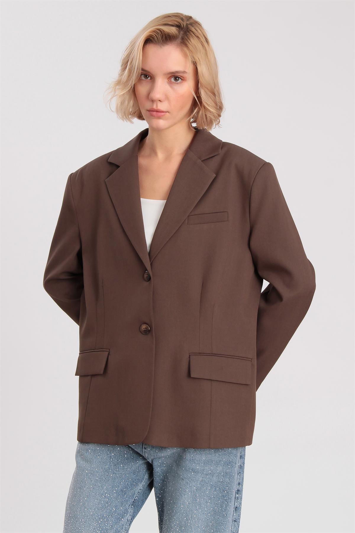 9281 POLİVİSKON CEKET KAHVE