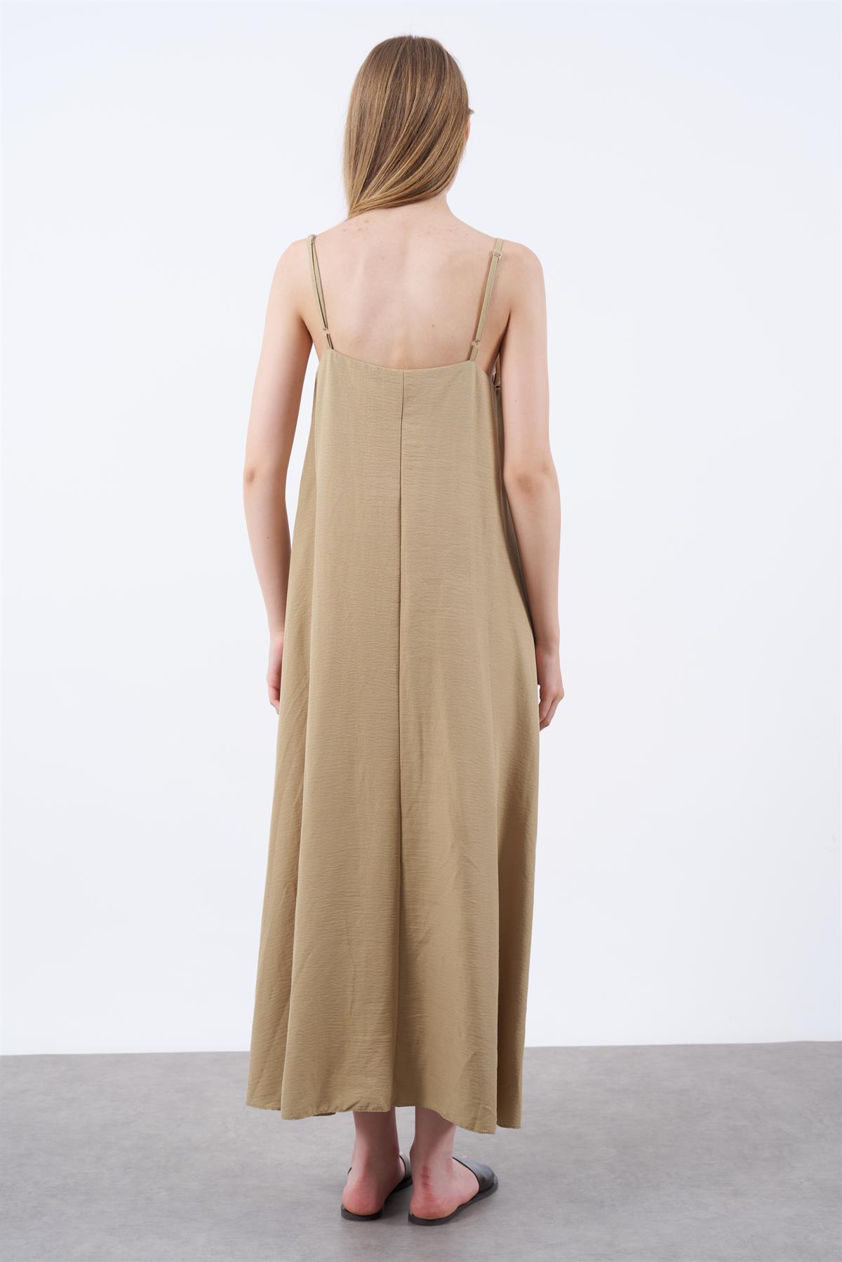 2975 ASKILI ELBİSE CAMEL