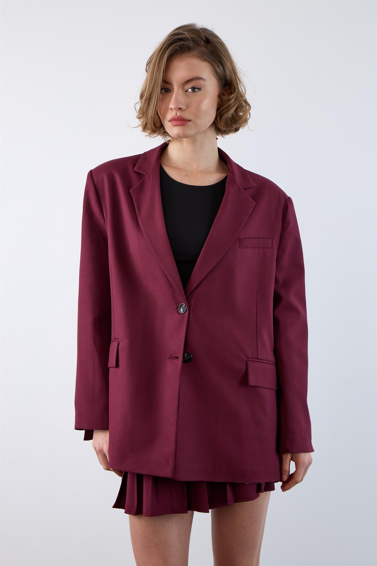 9484 POLİVİSKON CEKET BORDO