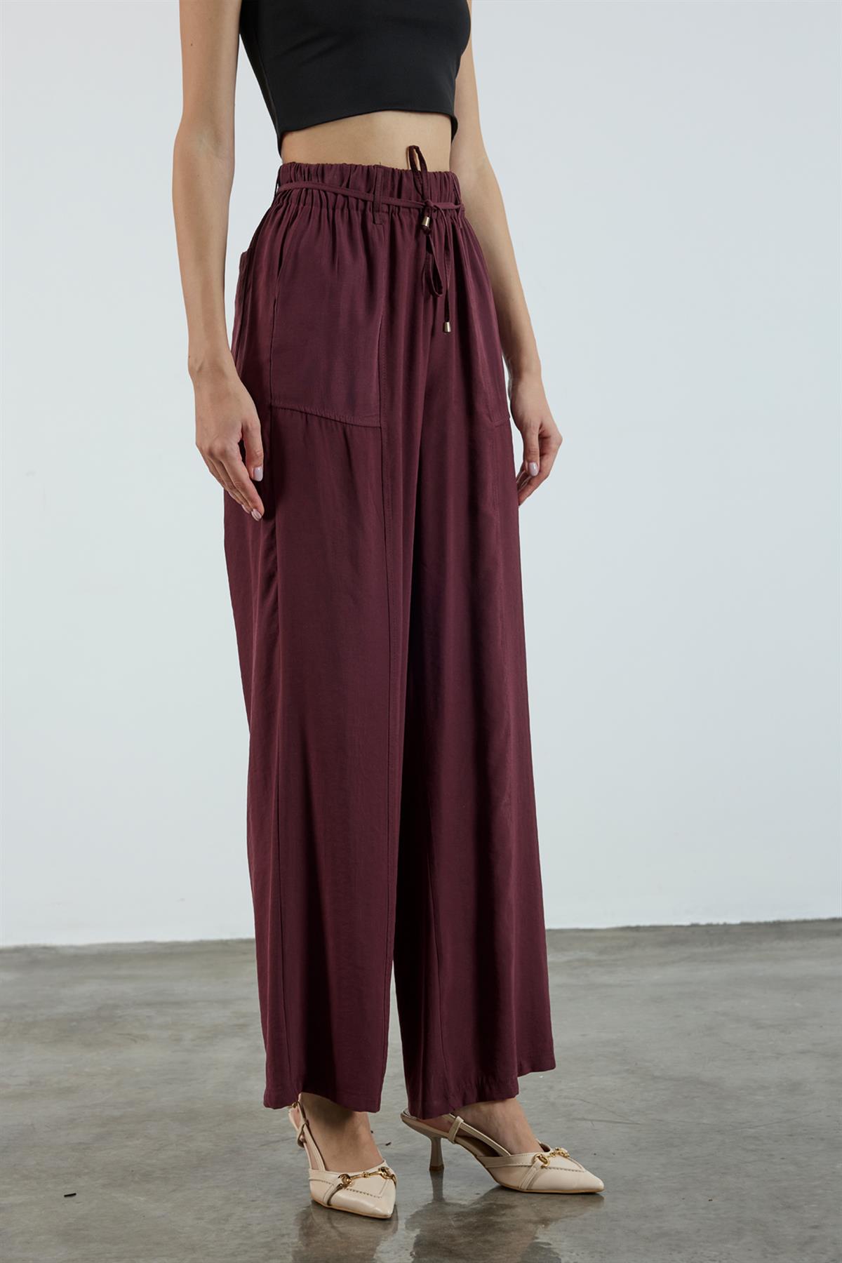 51120 BELİ LASTİKLİ PANTOLON MÜRDÜM