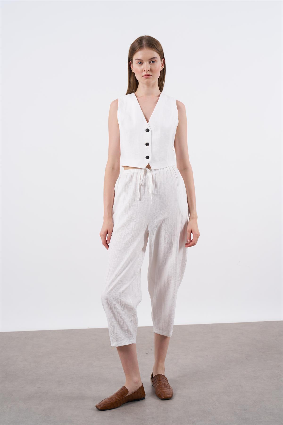 51002 YELEK PANTOLON TAKIM BEYAZ