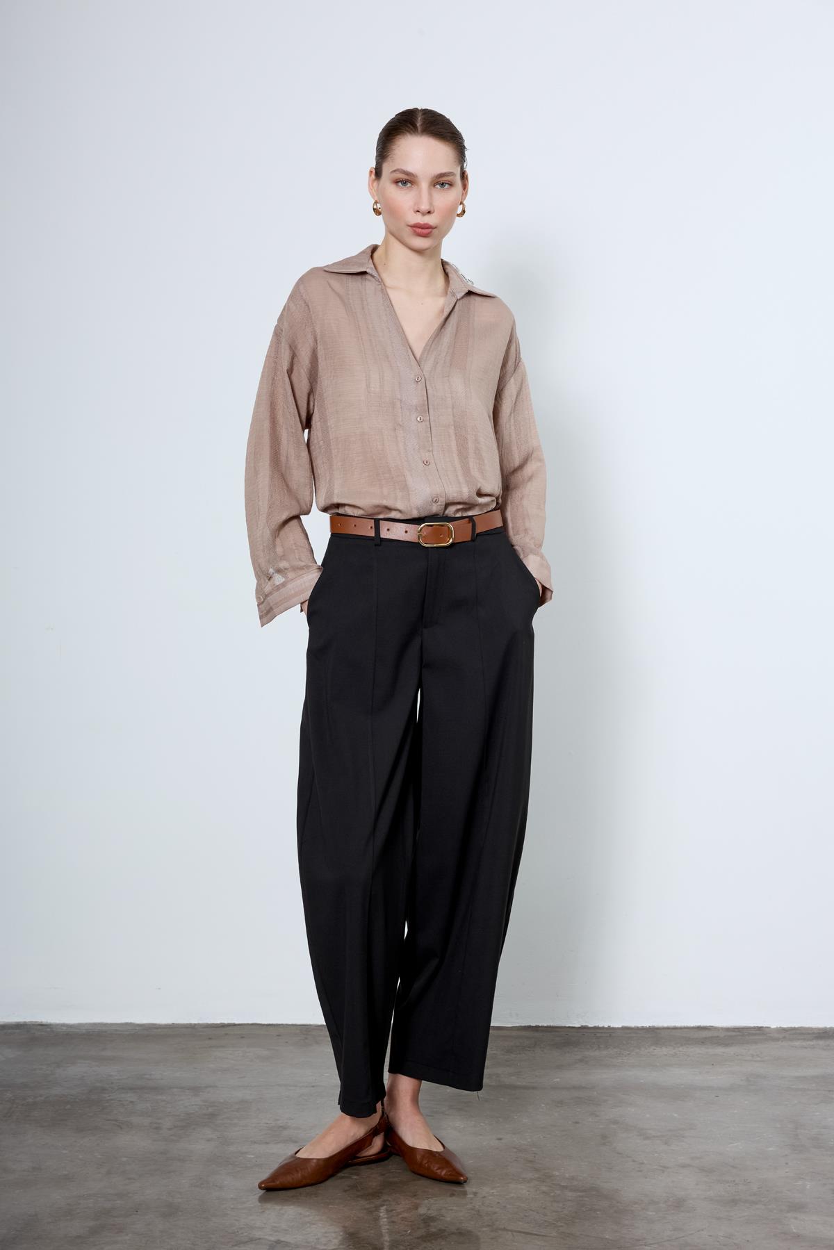 4914 TRANSPARAN GÖMLEK VİZON