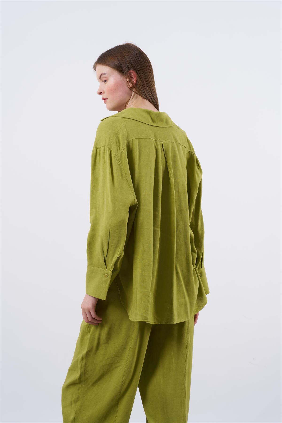 50987 GÖMLEK PANTOLON TAKIM FISTIK YEŞİLİ