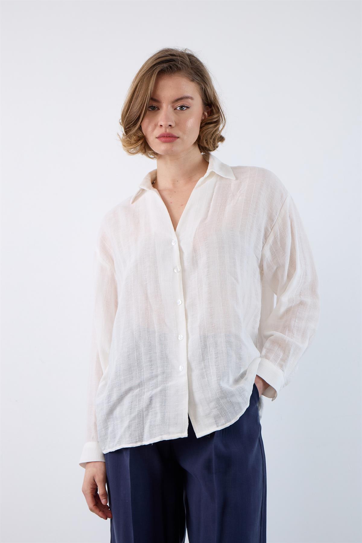 4957 OVERSIZE GÖMLEK BEYAZ