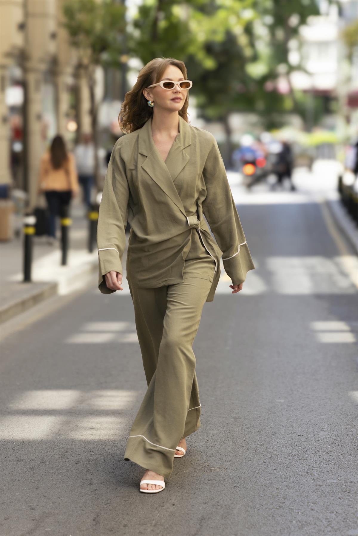 51144 BAĞCIKLI CEKET PANTOLON TAKIM HAKİ