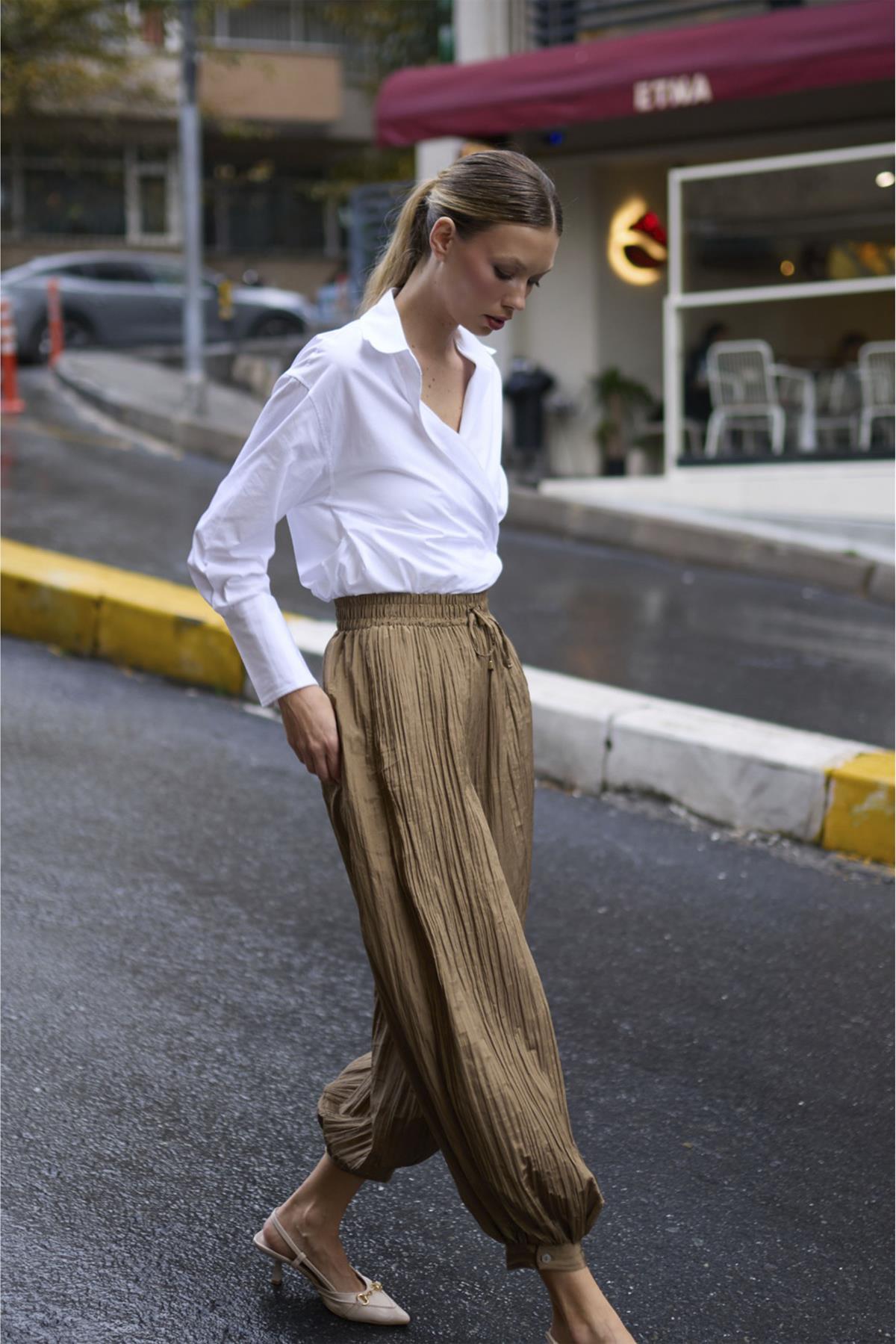 51226 ŞALVAR PANTOLON CAMEL