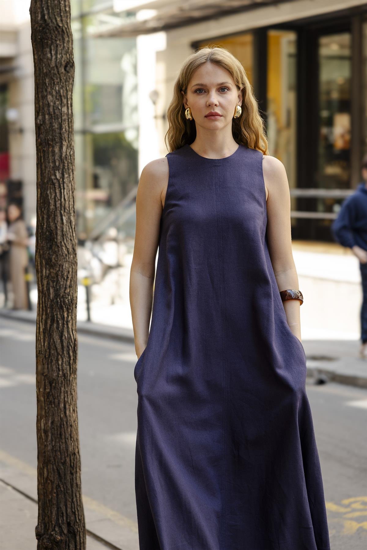 3315 KOLSUZ ELBİSE LACİVERT