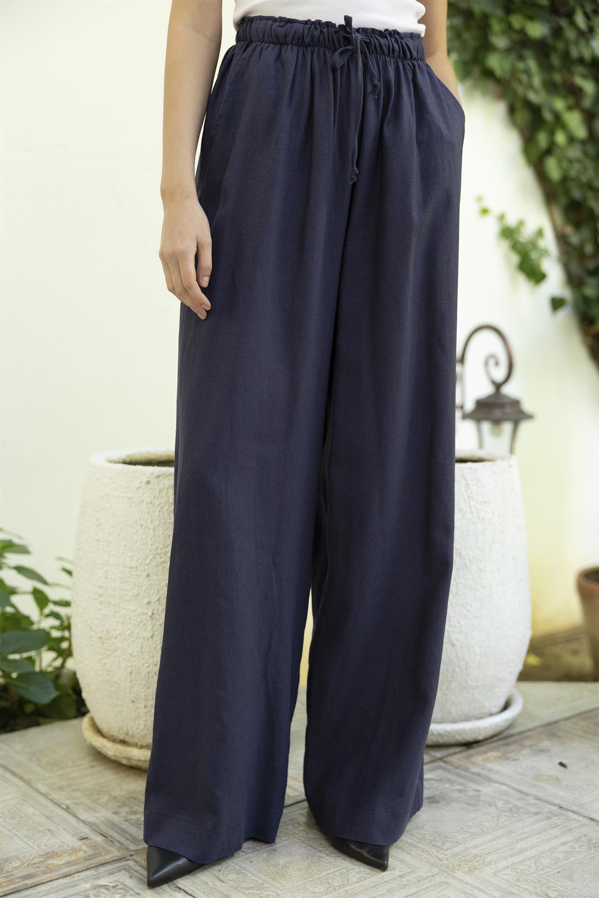 51017 KETEN PANTOLON LACİVERT