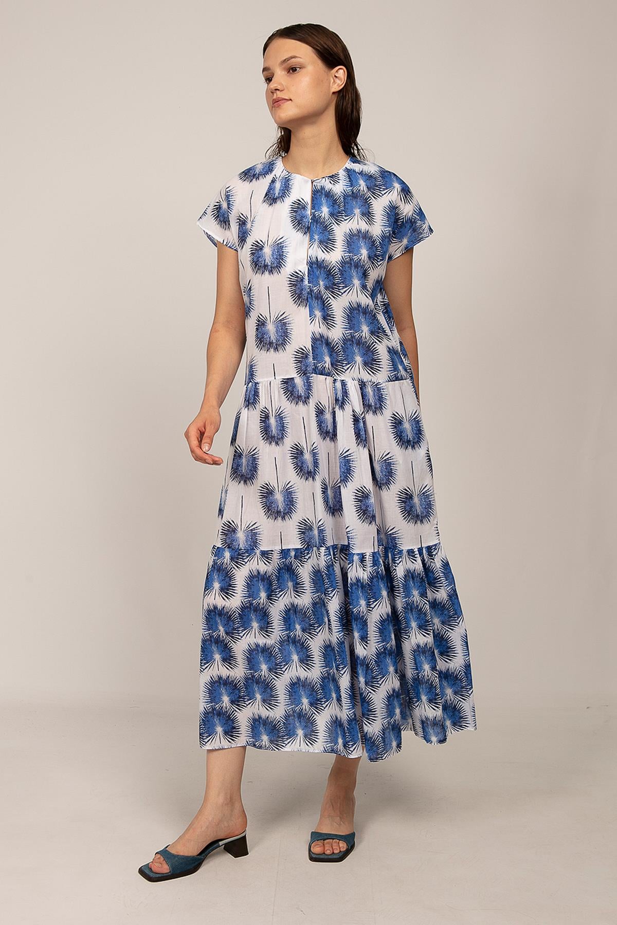 3127 EMPİRME ELBİSE MAVİ