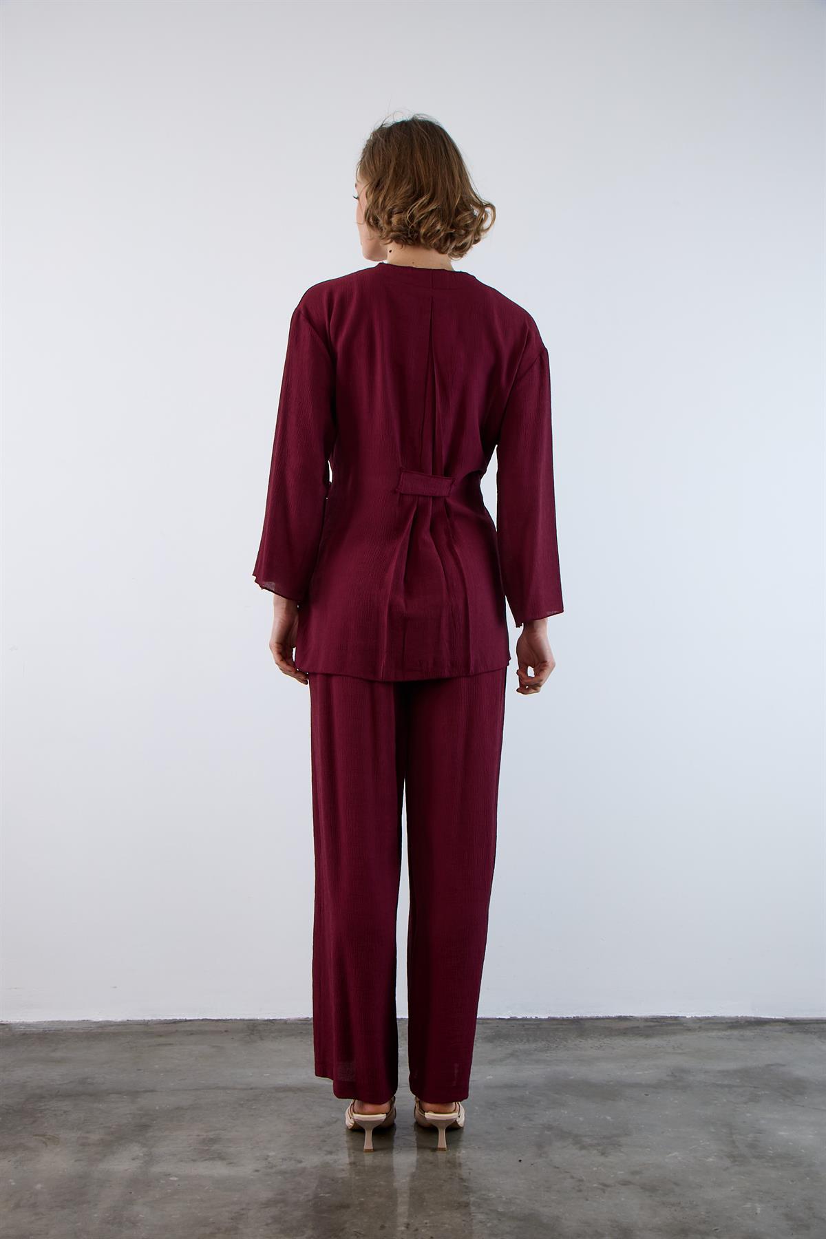 51109 KİMONO TAKIM BORDO