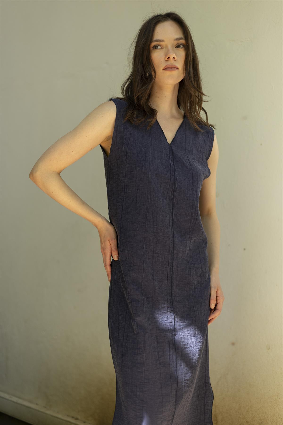 3300 KOLSUZ ELBİSE LACİVERT