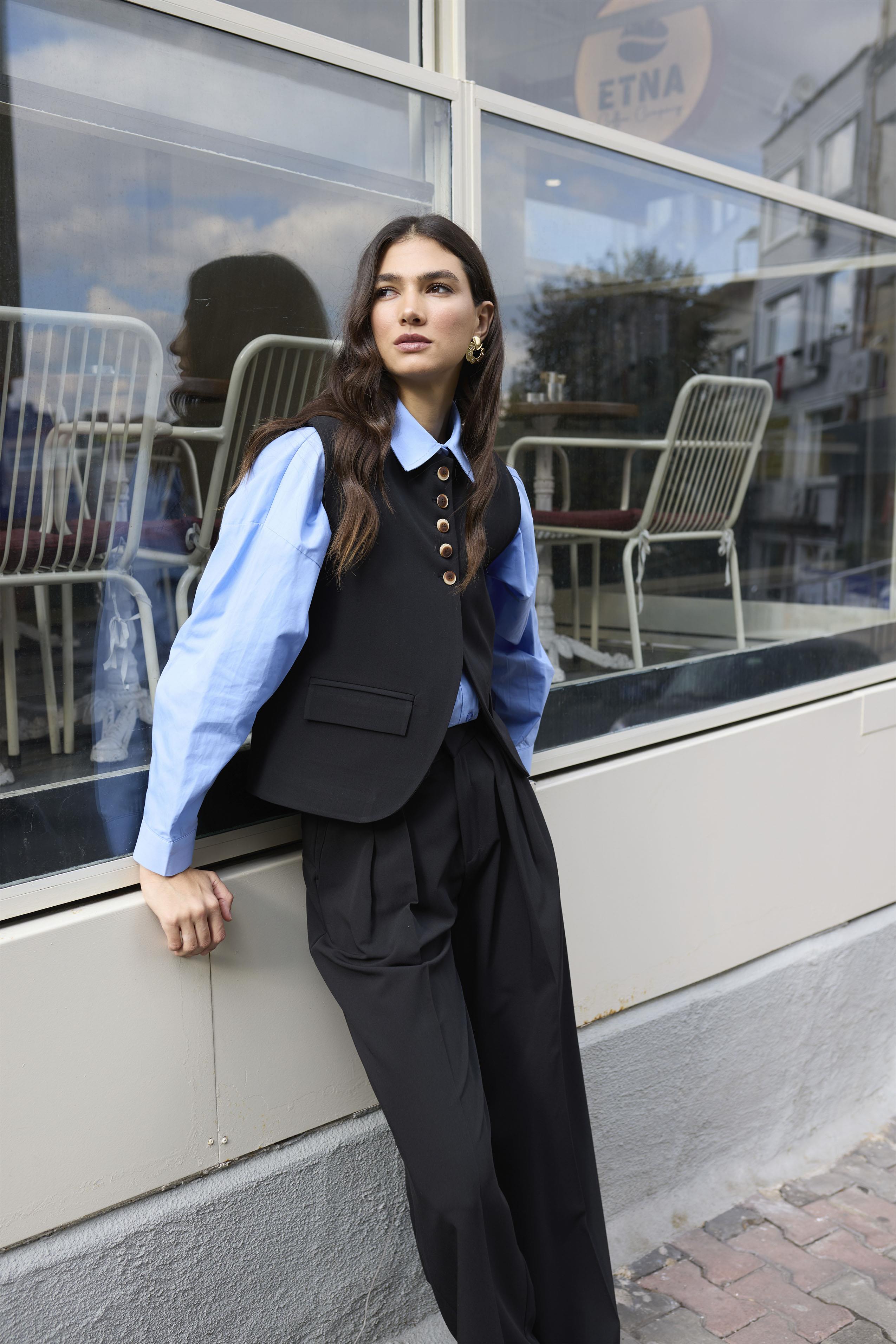 9595 YELEK PANTOLON TAKIM SİYAH