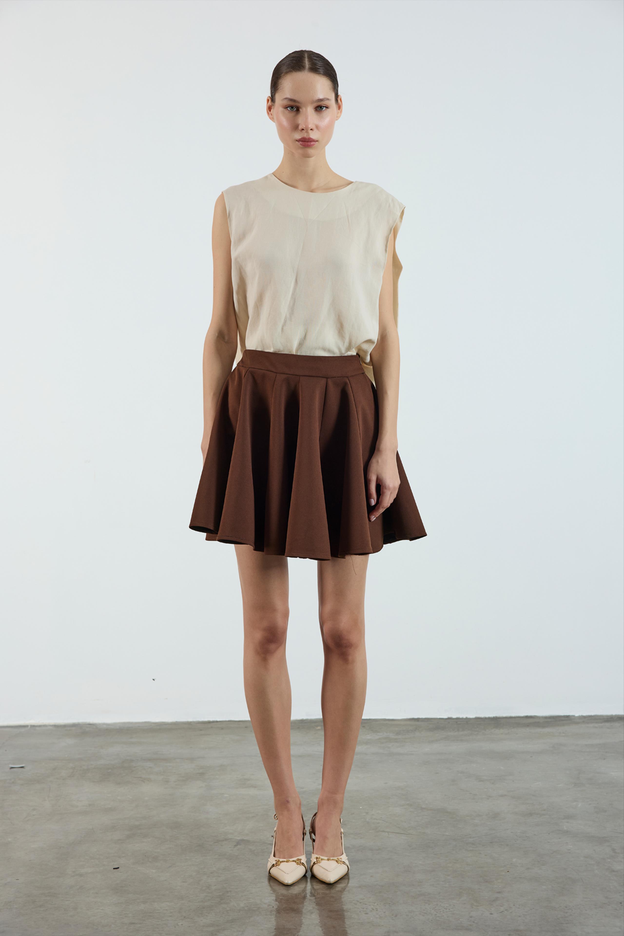 3273 GODELİ ETEK KAHVE