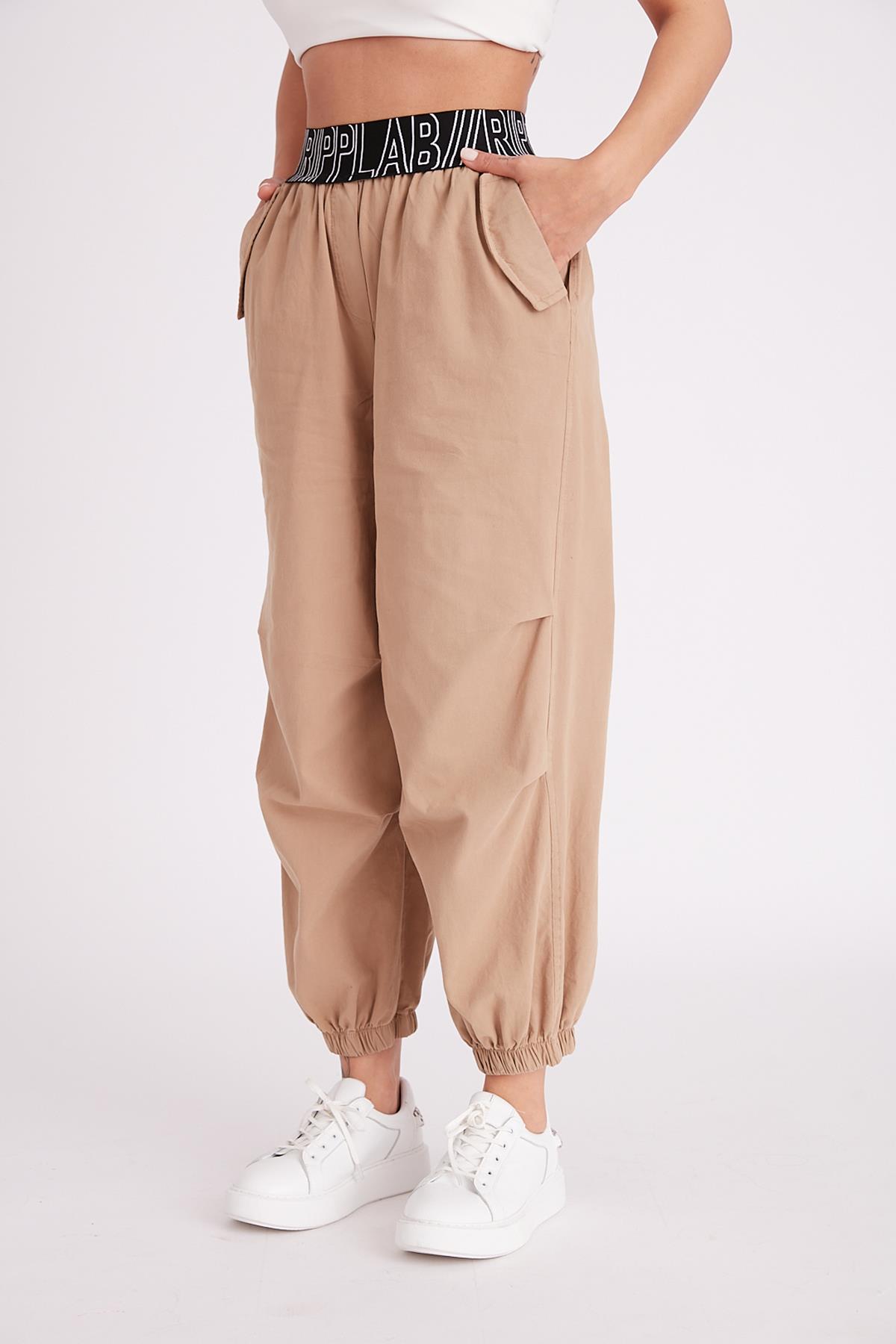 50776 YAZILI PANTOLON CAMEL