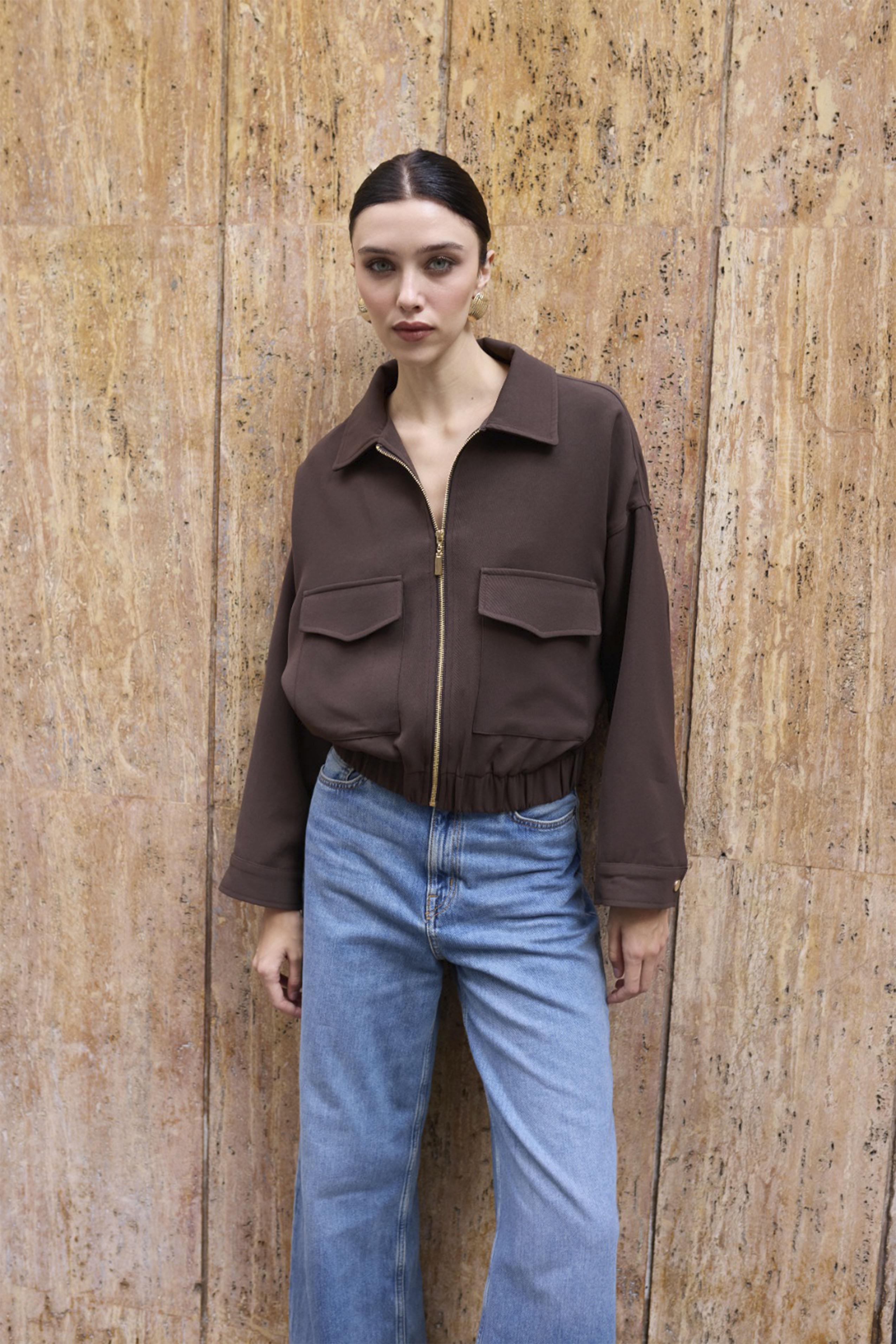 9644 CEPLİ CEKET KAHVE