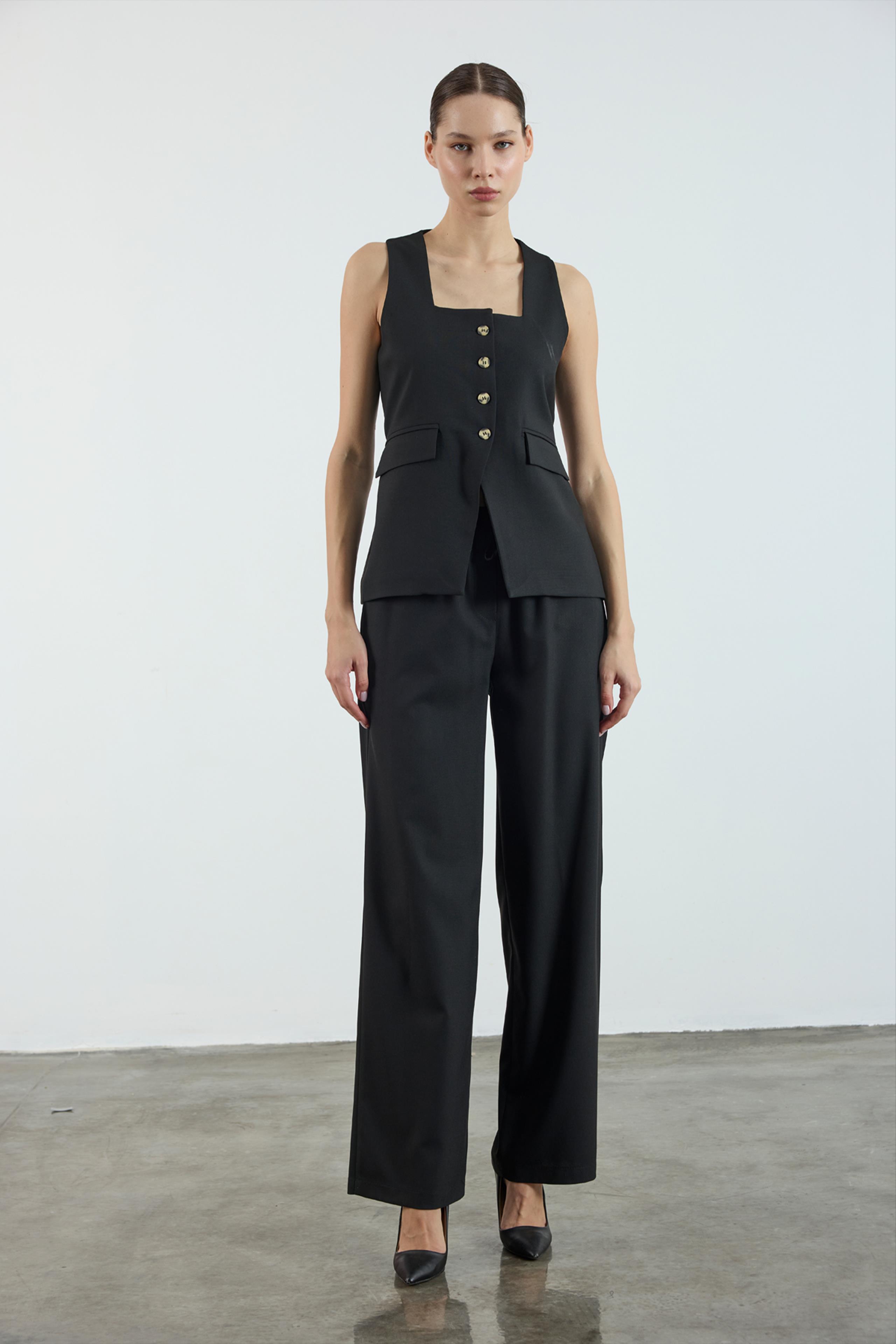 51102 YELEKLİ TAKIM SİYAH