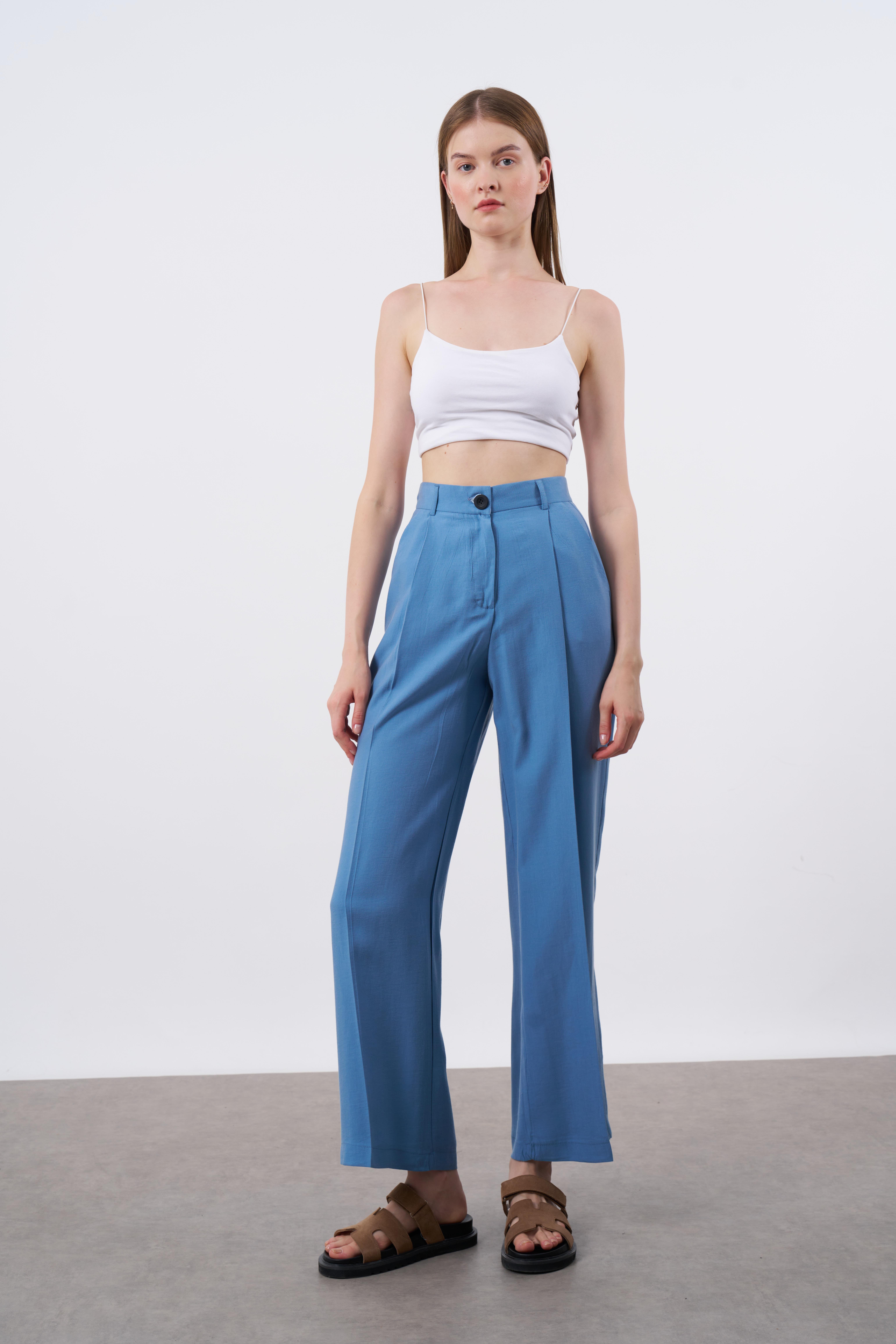 51020 TENCEL PANTOLON MAVİ