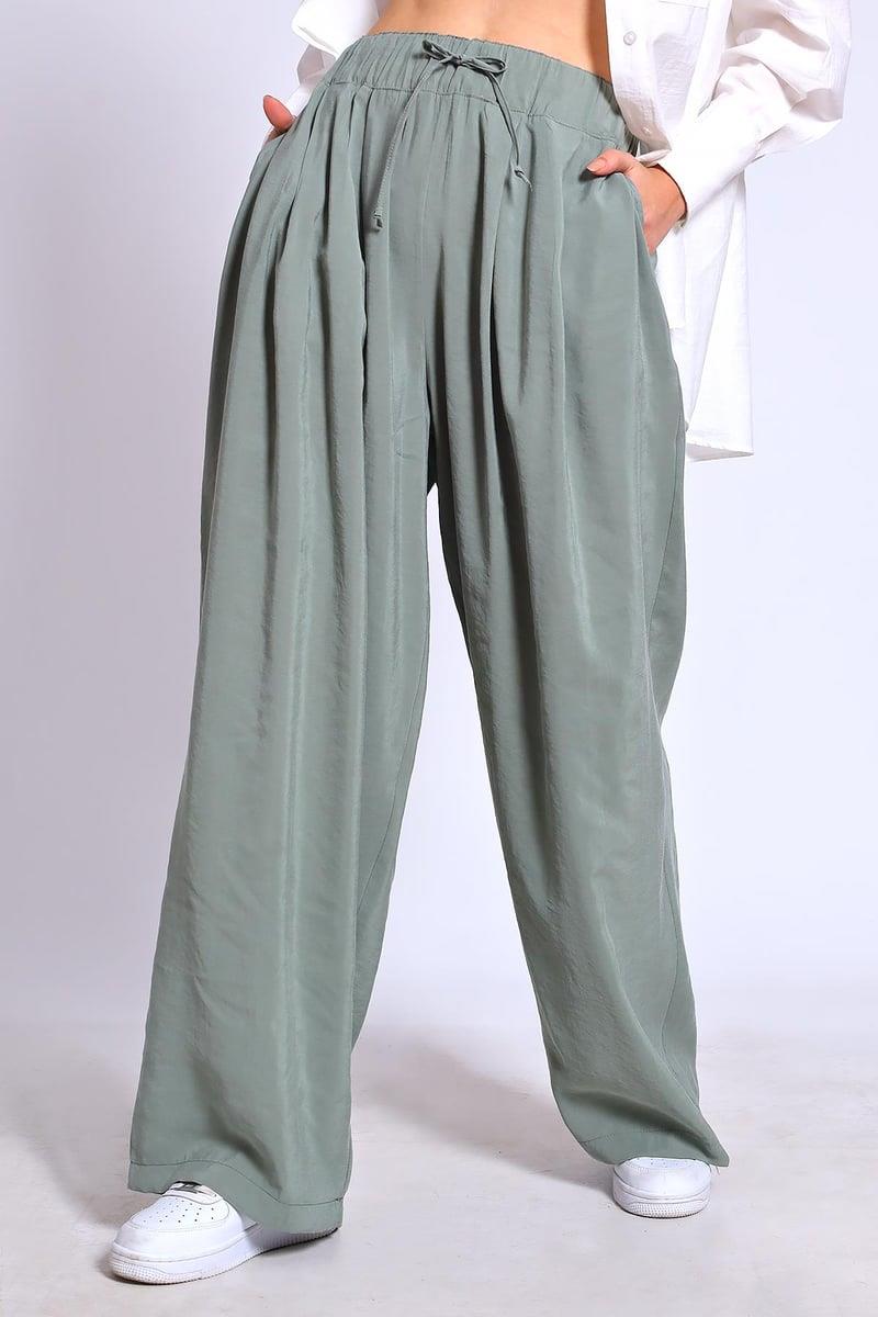 50962 LASTİKLİ PANTOLON ÇAĞLA YEŞİL