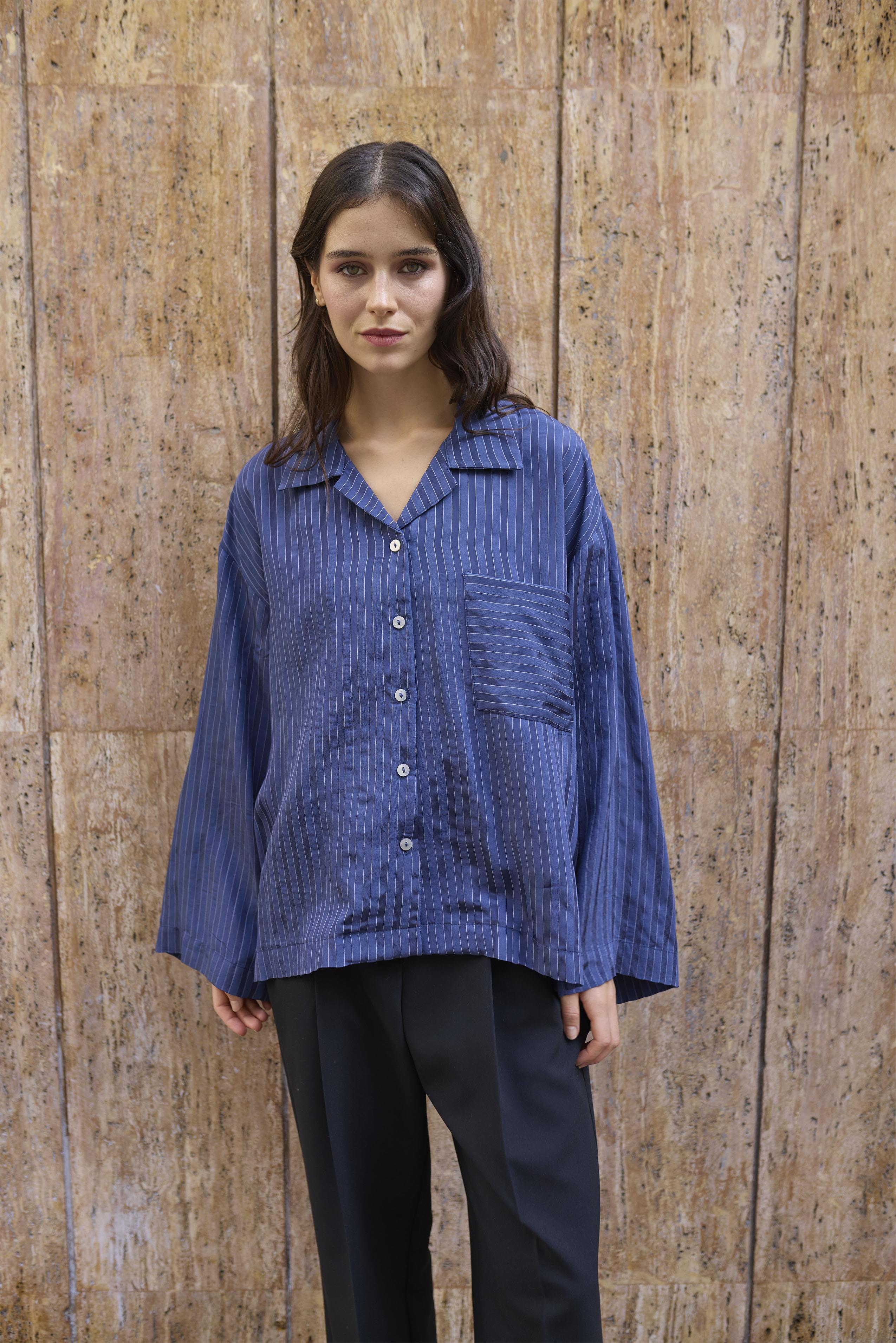 4998 OVERSIZE GÖMLEK LACİVERT