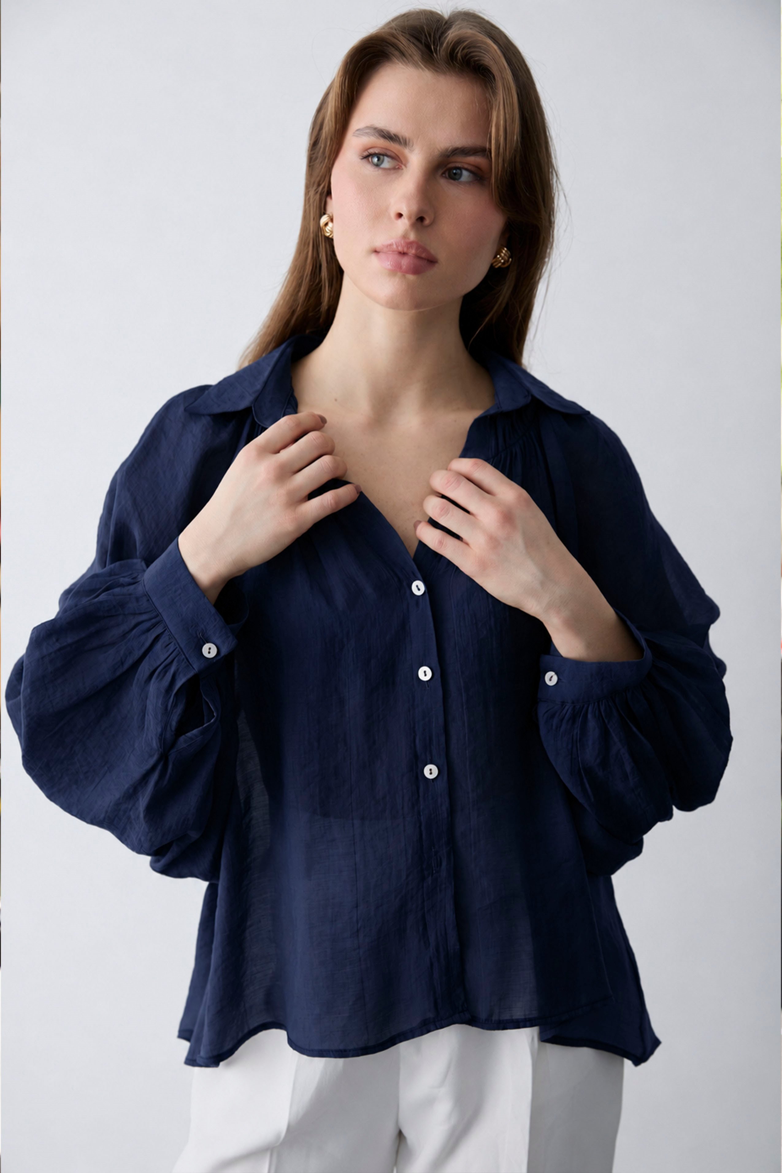 5018 OVERSIZE GÖMLEK LACİVERT