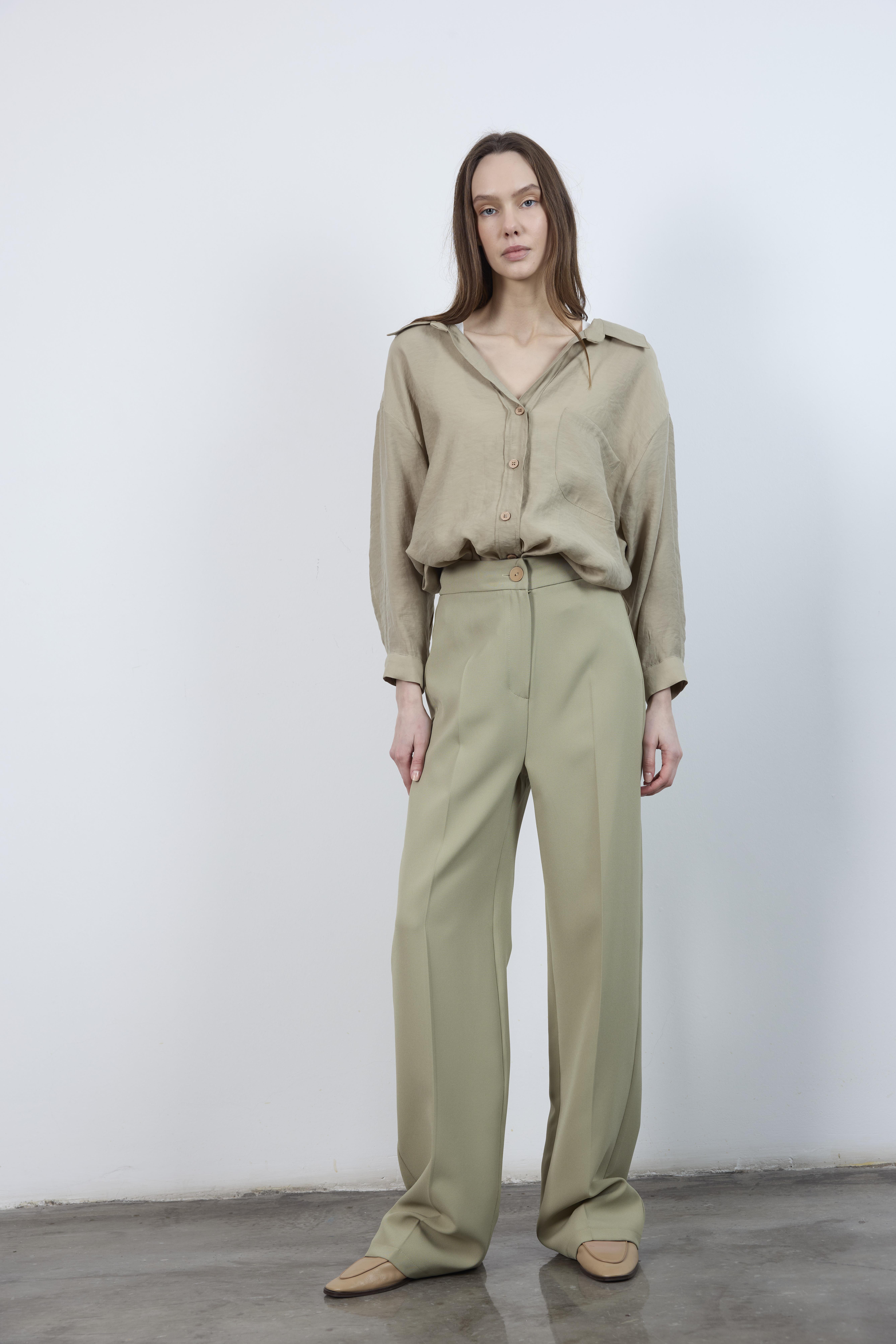 50714 PALAZZO PAÇA PANTOLON AÇIK HAKİ