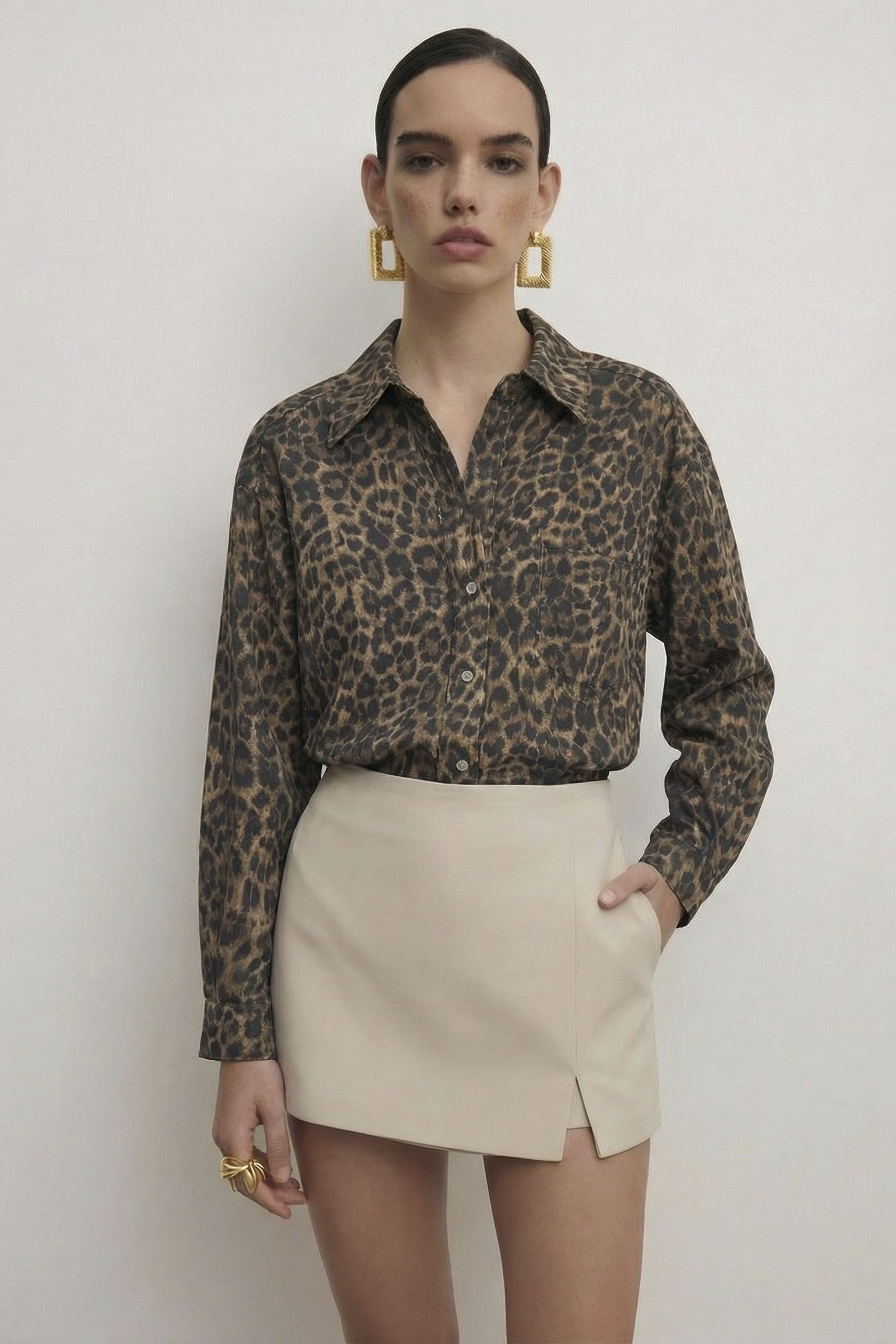 4954 OVERSİZE OVERSİZE GÖMLEK KAHVE