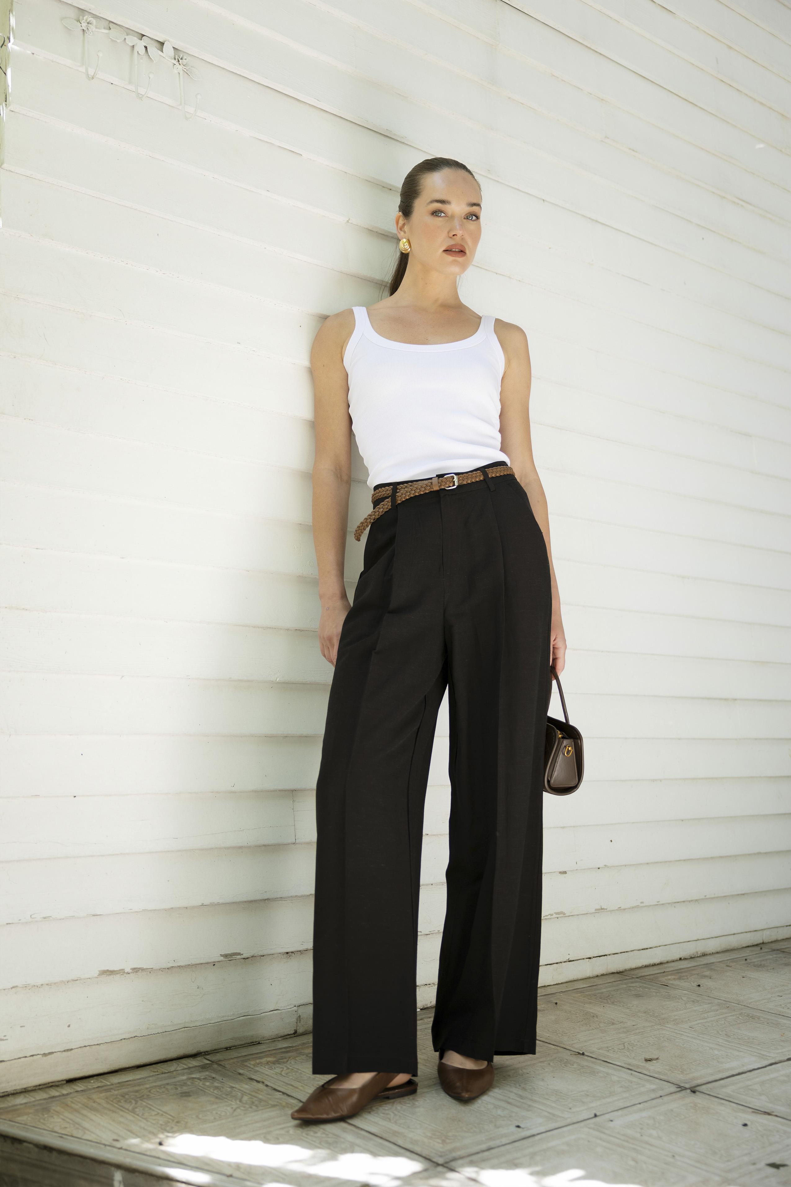 51150 KEMERLİ PANTOLON SİYAH