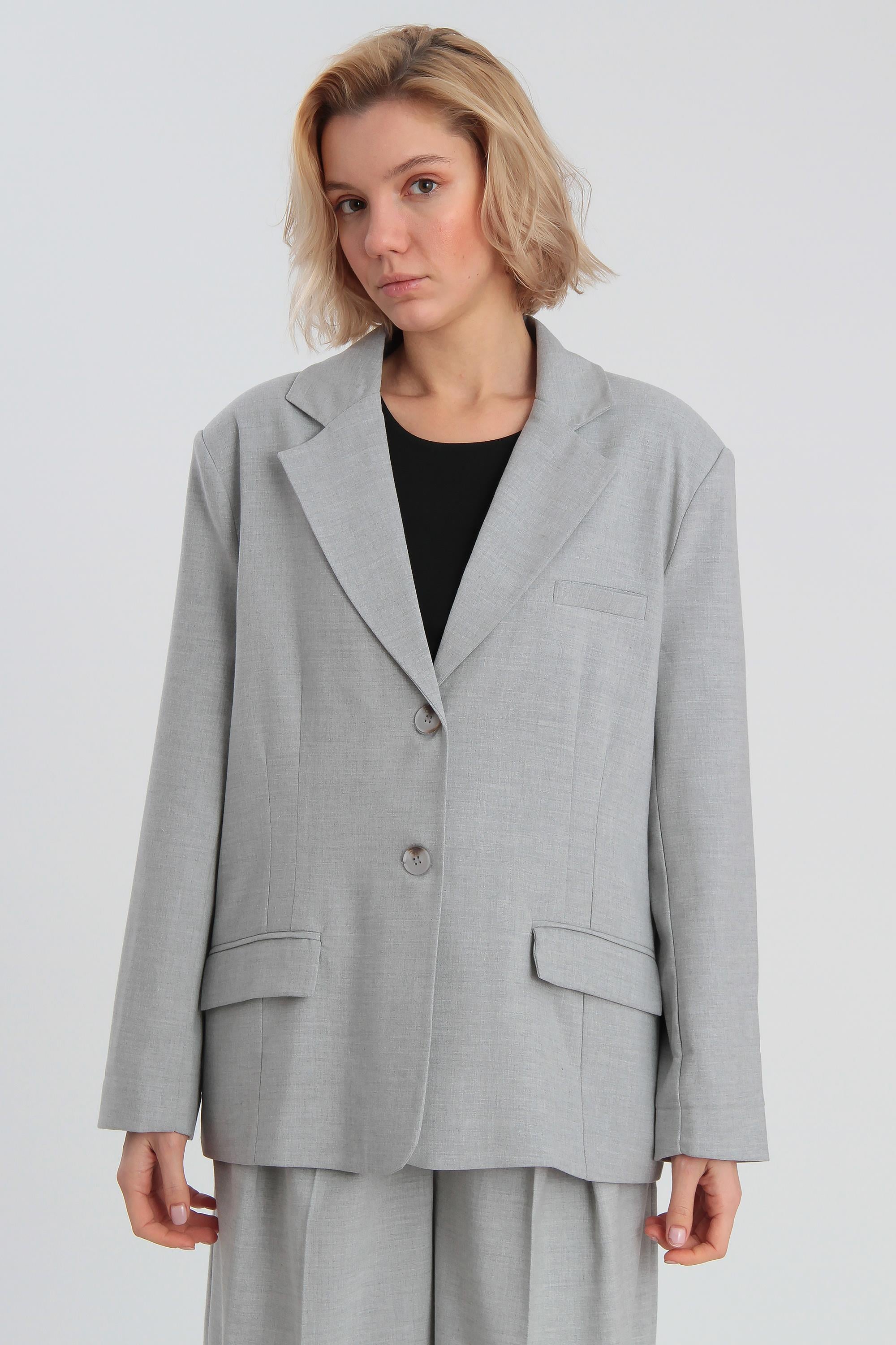 9281 POLİVİSKON CEKET GRİ