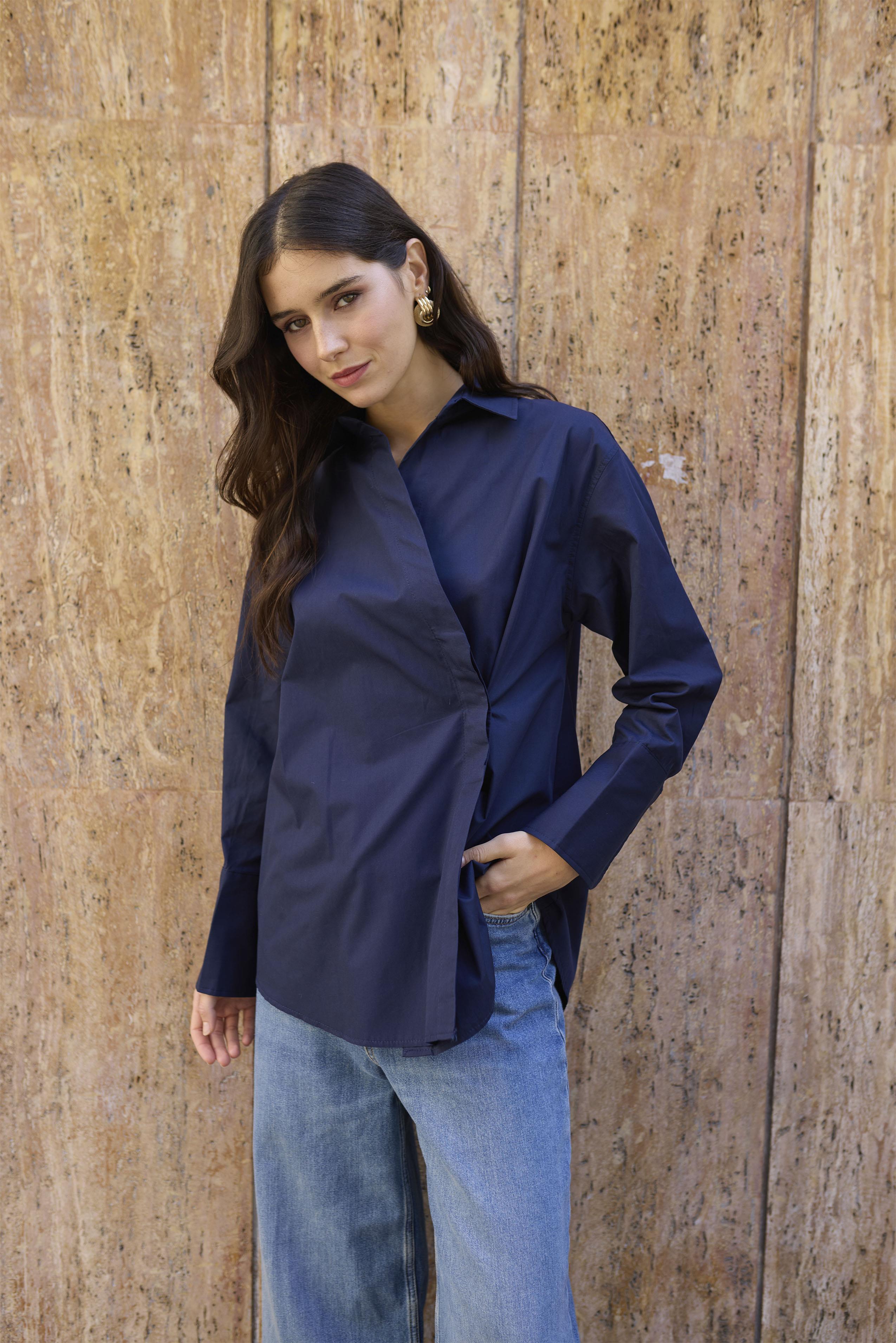 4987 POPLİN GÖMLEK LACİVERT