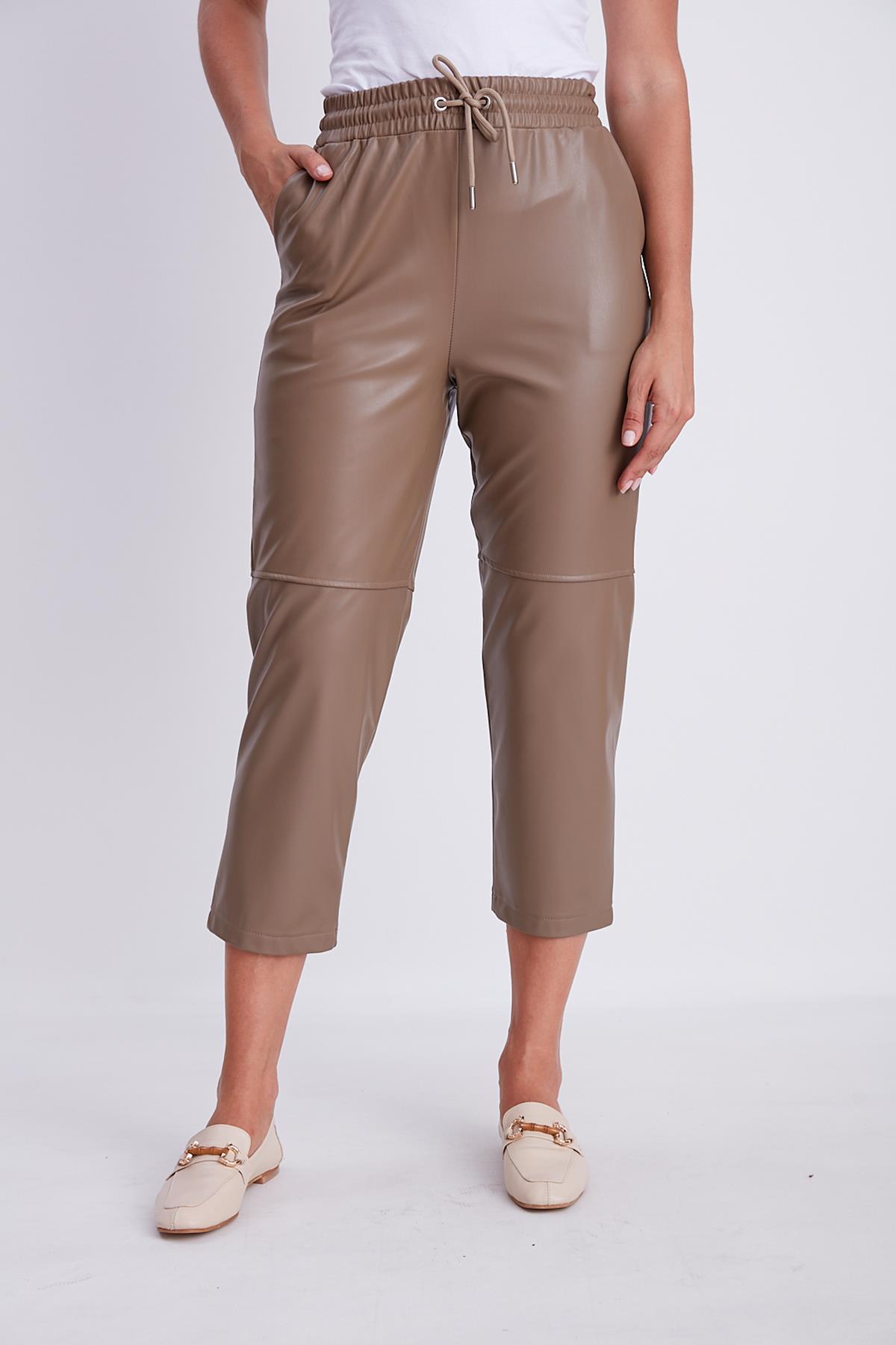 50715 DERİ PANTOLON TABA