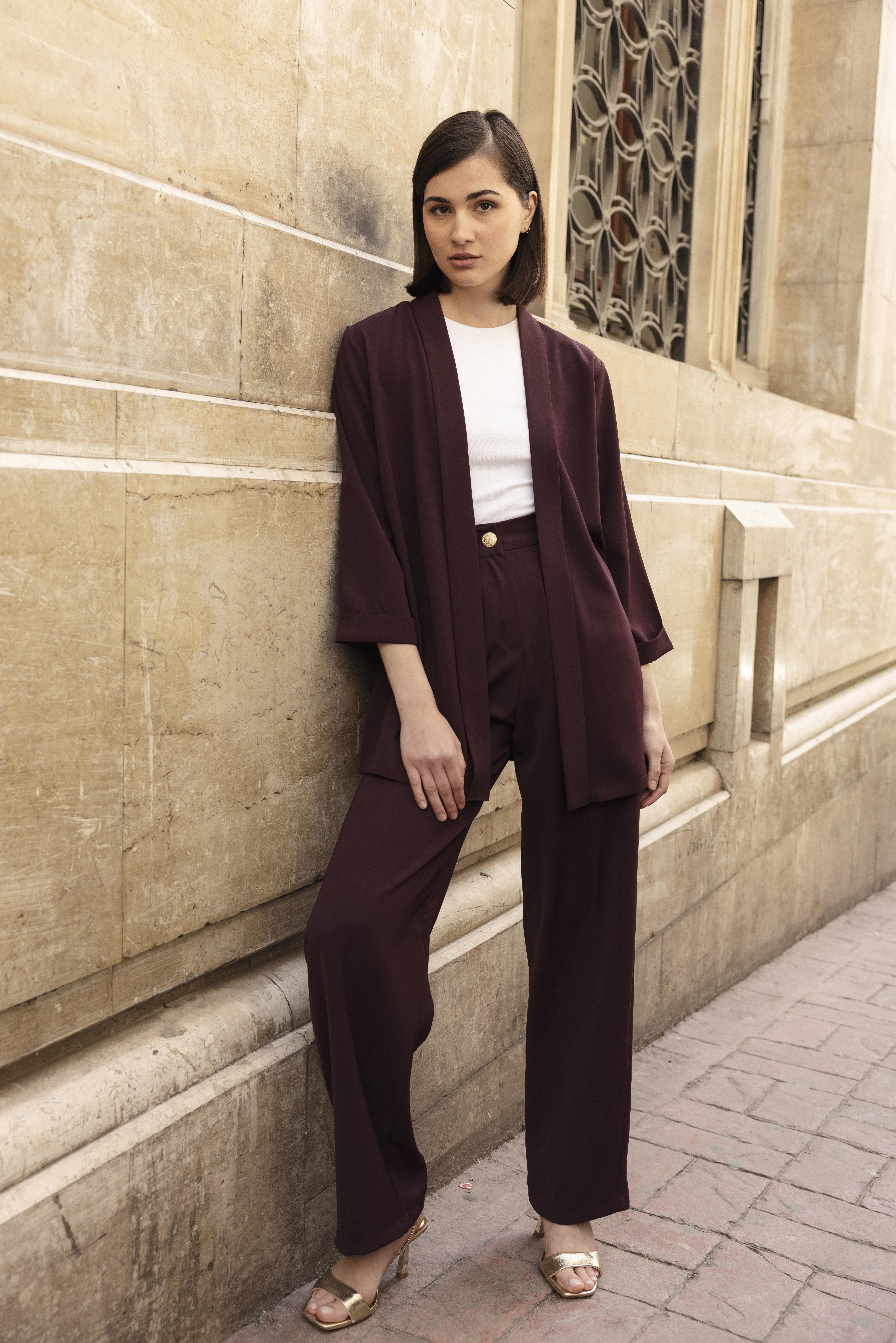 9564 ŞAL YAKA CEKET BORDO