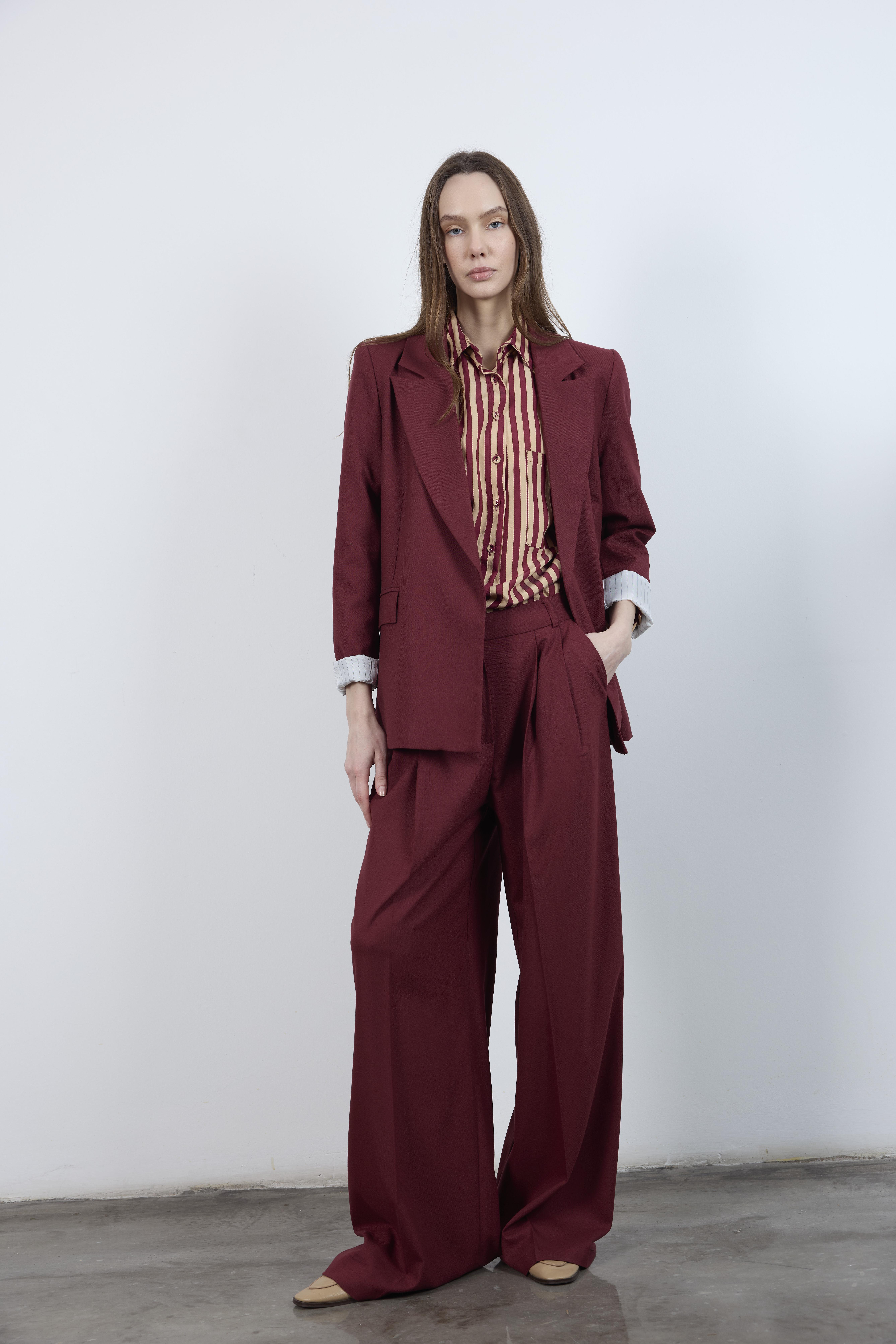 50997 POLİVİSKON PANTOLON BORDO