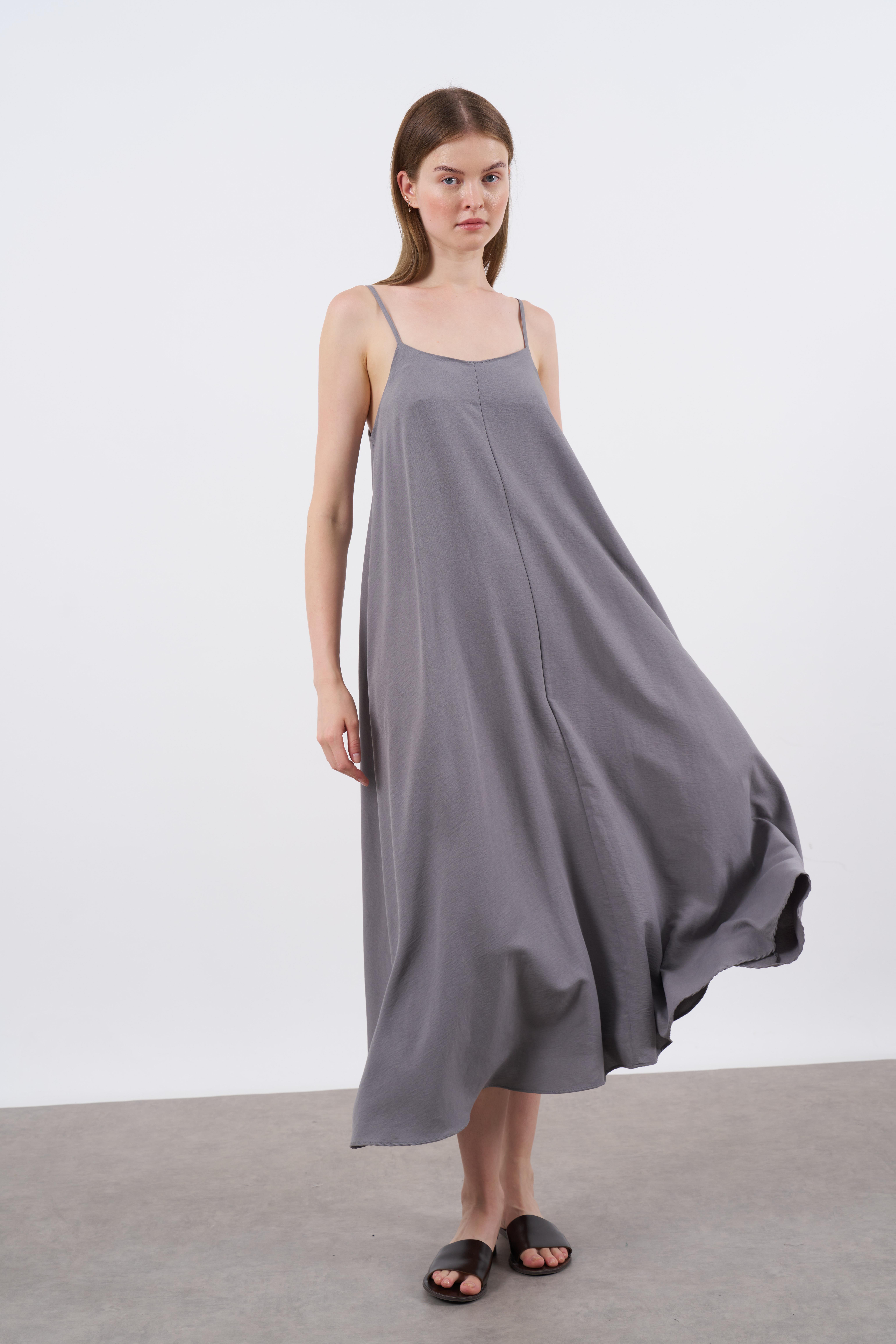 2975 ASKILI ELBİSE GRİ