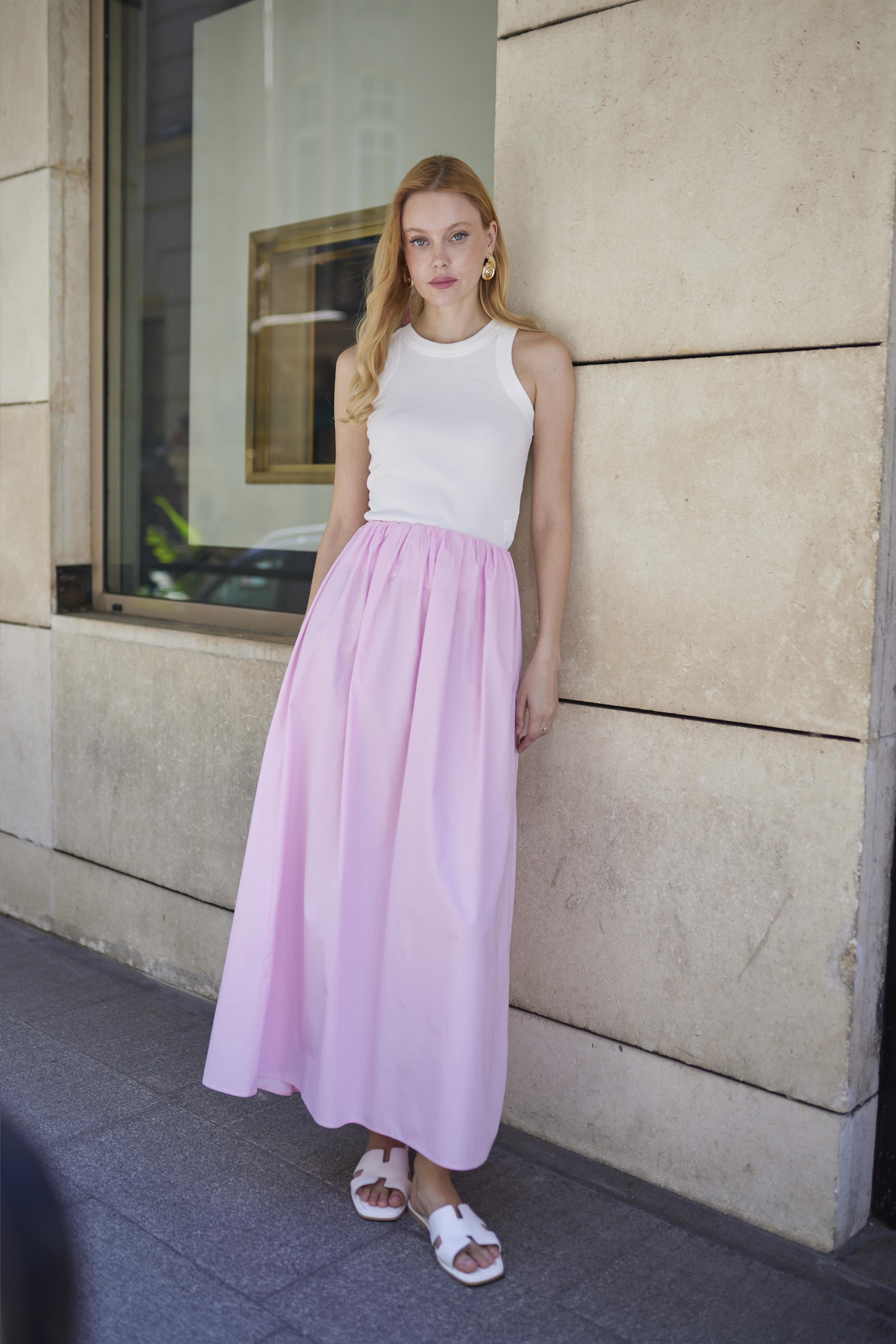 3331 DİKİŞSİZ ETEK ŞEKER PEMBE