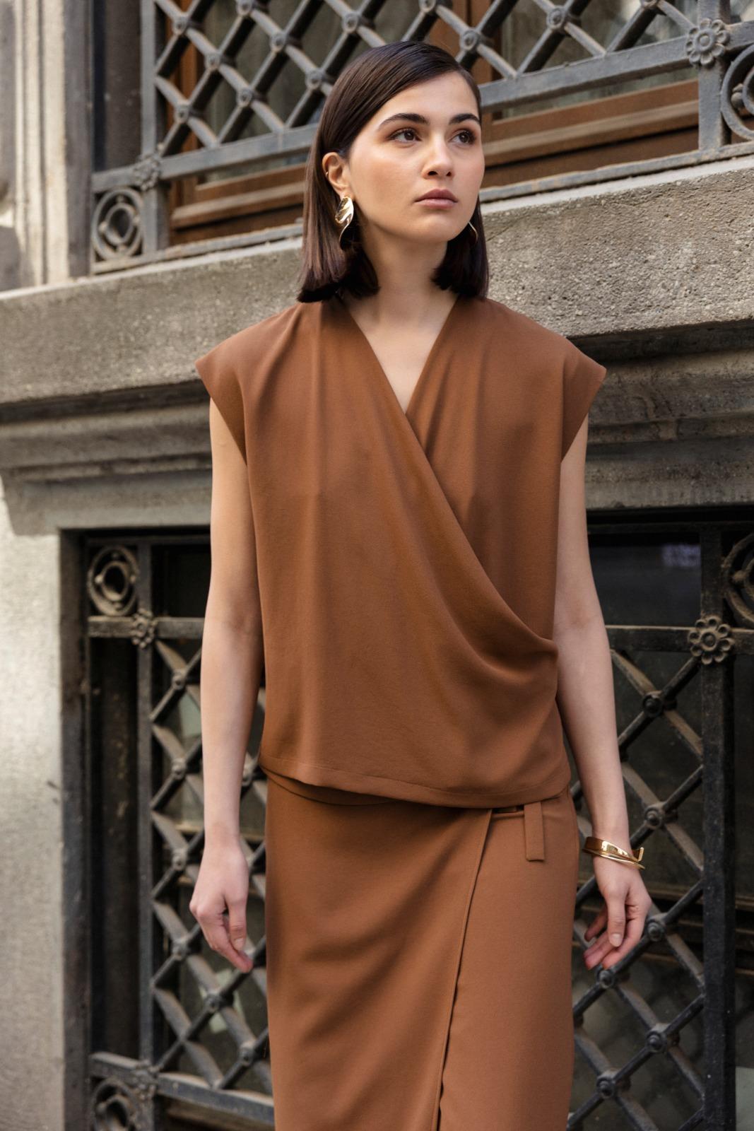 51151 BLUZ PANTOLON TAKIM KAHVE