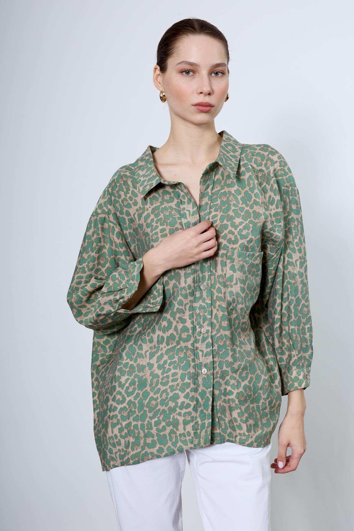 4954 OVERSİZE OVERSİZE GÖMLEK YEŞİL